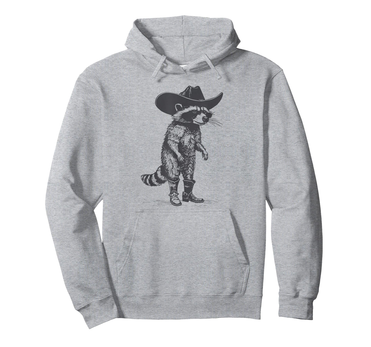 Raccoon Cowboy Cowgirl Trash Panda Hoodie - Custom Art Print Men Women - T-Shirt, Sweatshirt, Hoodie