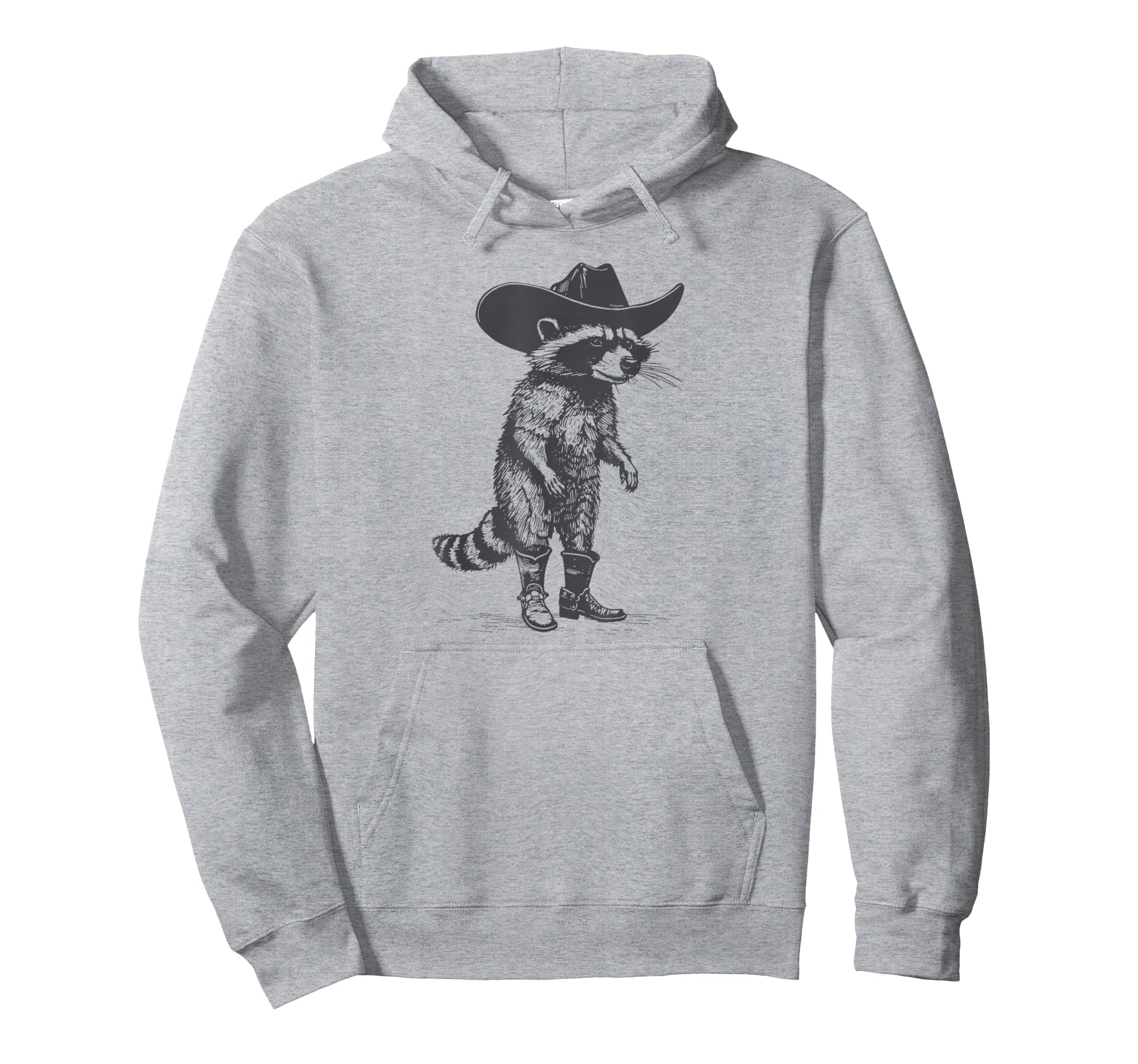 Raccoon Cowboy Cowgirl Trash Panda Hoodie - Custom Art Print Men Women - T-Shirt, Sweatshirt, Hoodie