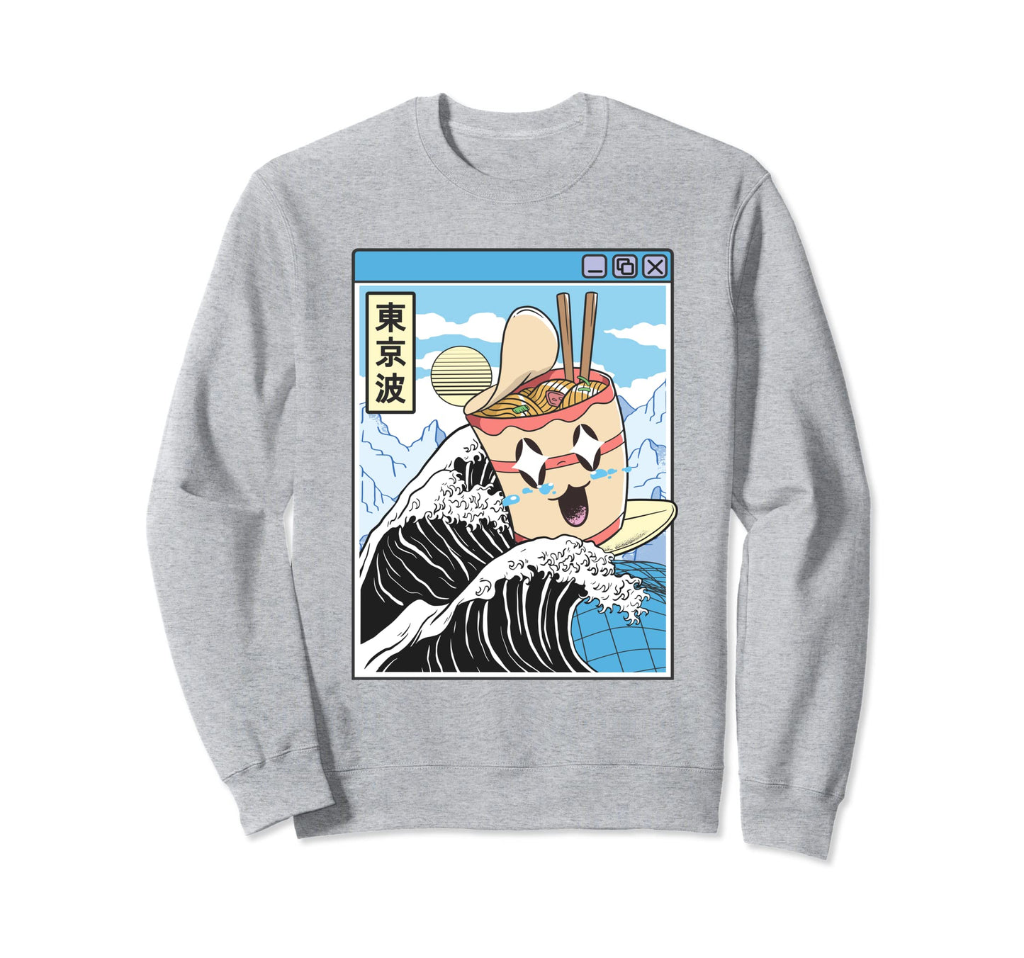 Instant Ramen Noodles Surfing Sweatshirt - Graphic Print for Adults - T-Shirt, Sweatshirt, Hoodie