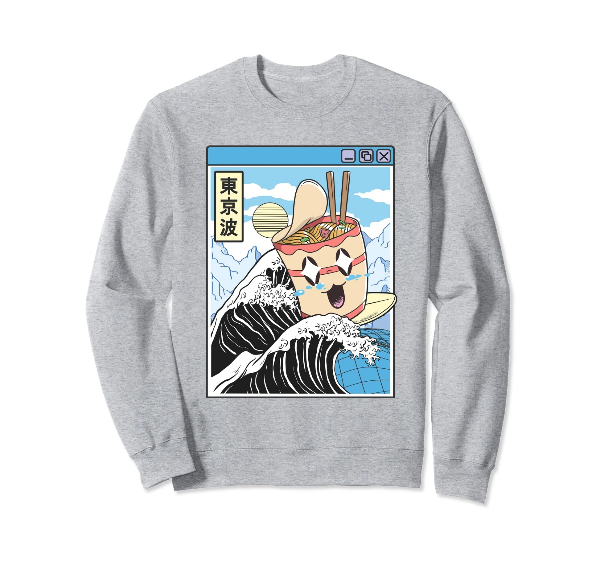 Instant Ramen Noodles Surfing Sweatshirt - Graphic Print for Adults - T-Shirt, Sweatshirt, Hoodie
