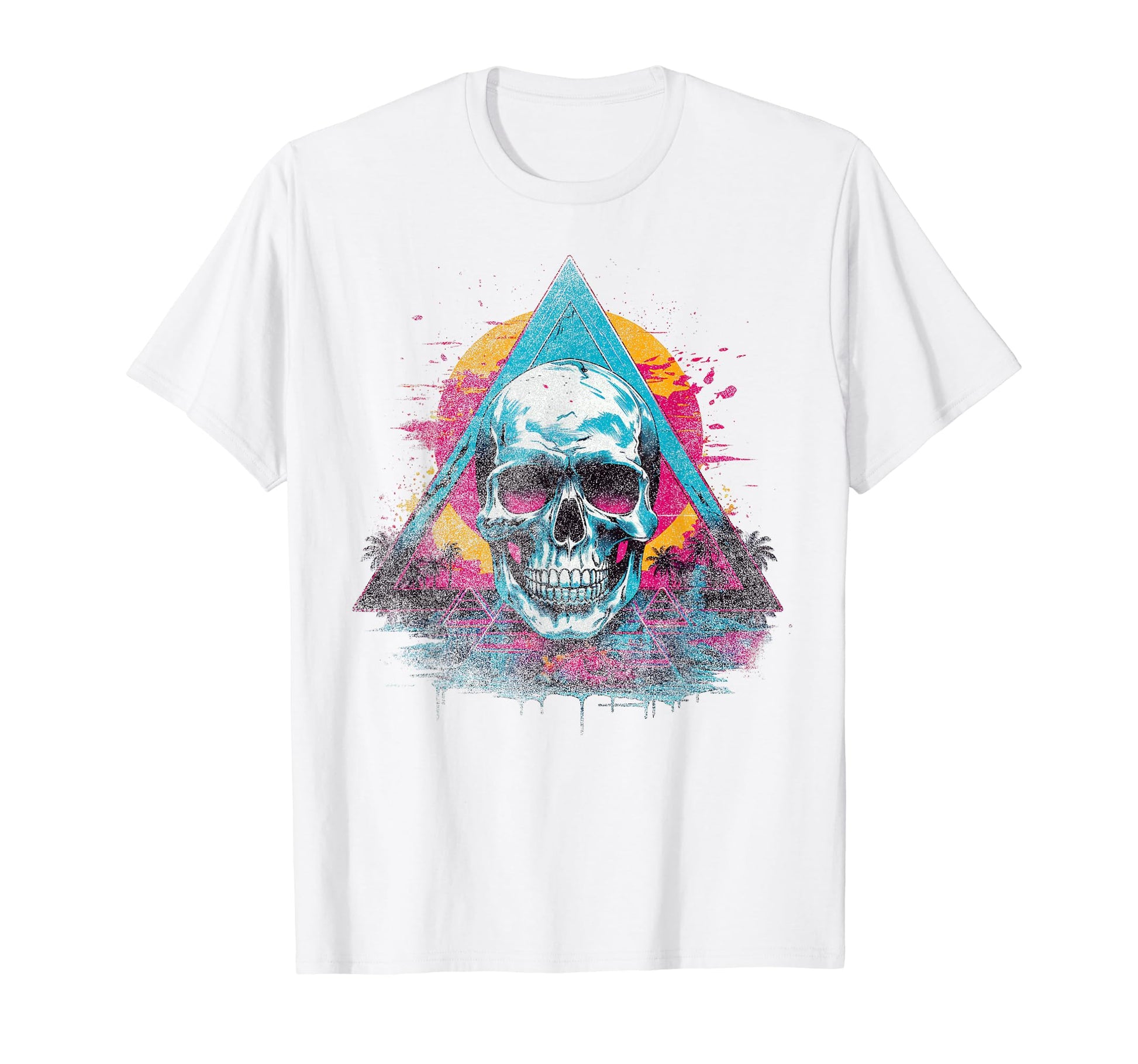 Skull Vaporwave Retrowave Aesthetic T-Shirt - Minimalist Print Unisex - T-Shirt, Sweatshirt, Hoodie