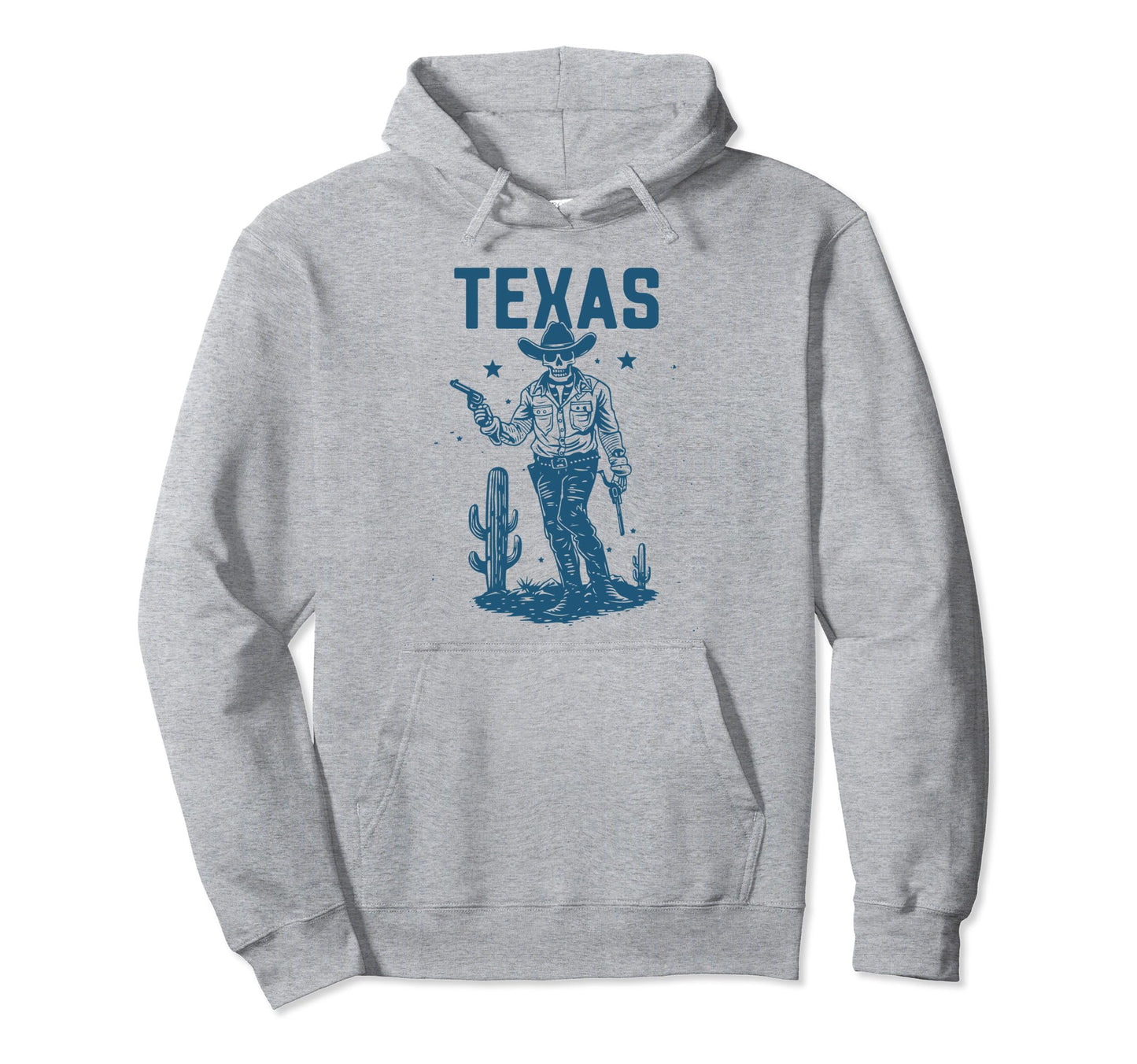 Texas Skeleton Cowboy Gunslinger Hoodie - Fun Novelty Design Men Women - T-Shirt, Sweatshirt, Hoodie