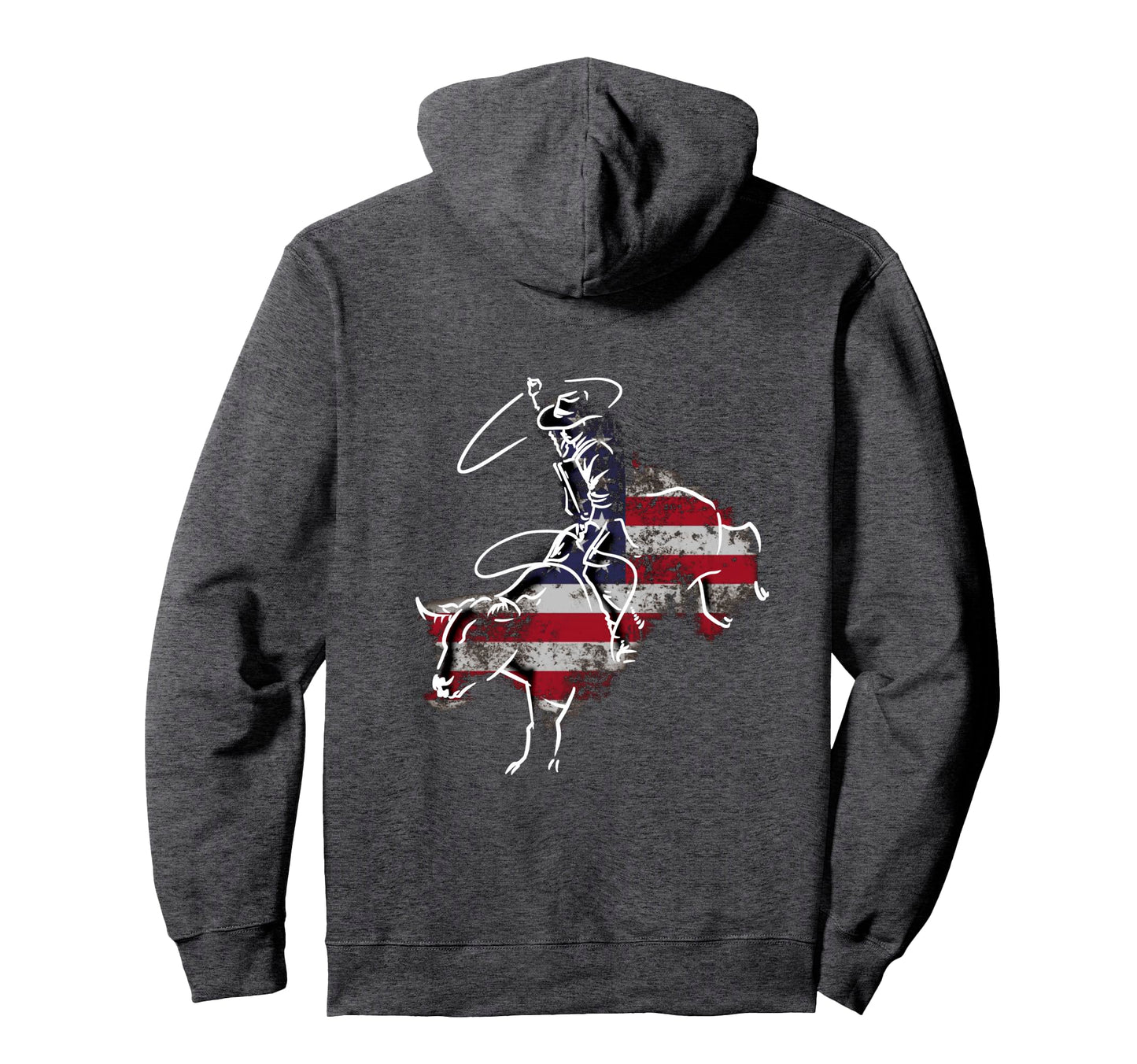 American Rodeo Bull Riding Grunge Usa Hoodie - Custom Art Print for Adults - T-Shirt, Sweatshirt, Hoodie