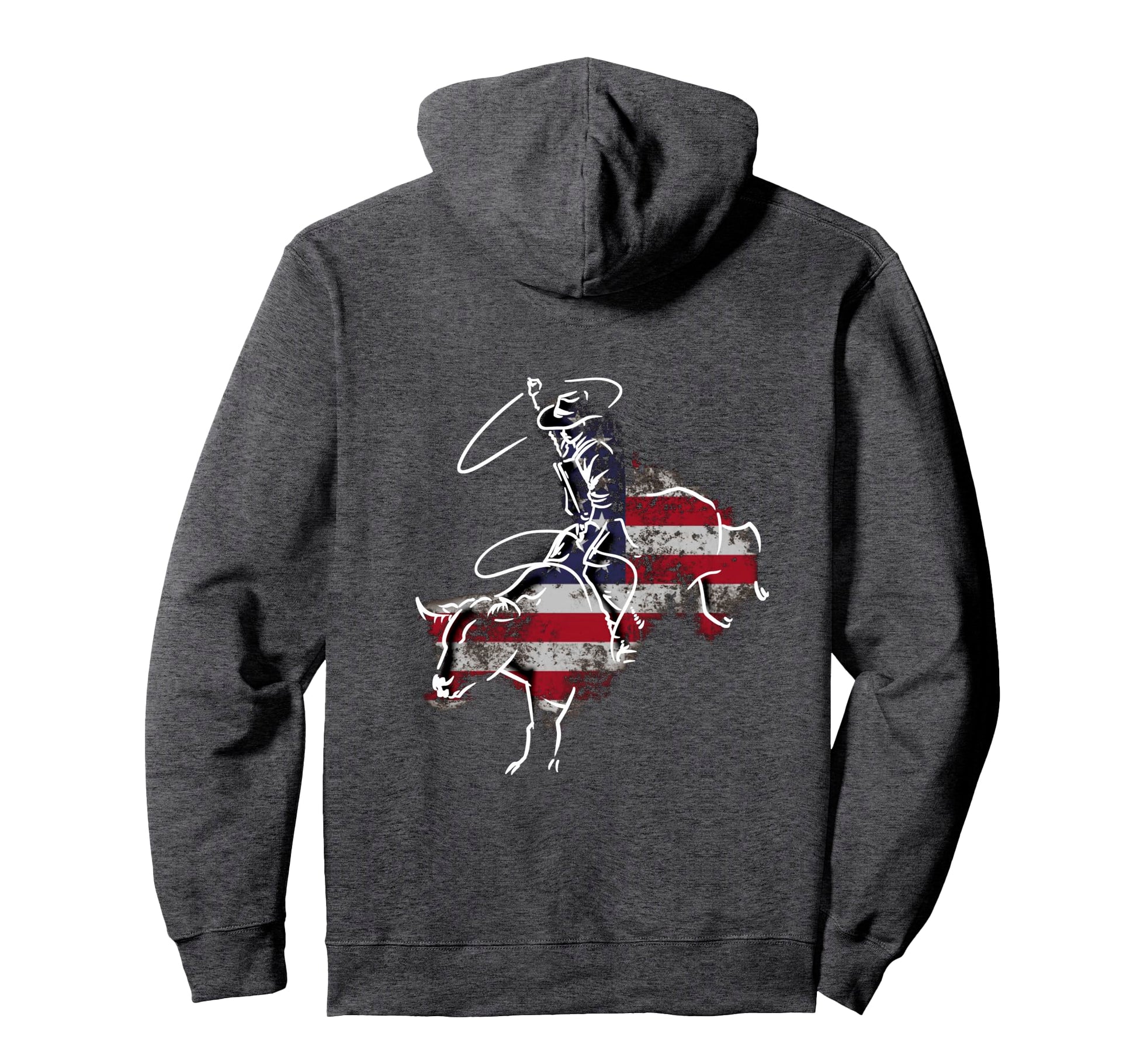 American Rodeo Bull Riding Grunge Usa Hoodie - Custom Art Print for Adults - T-Shirt, Sweatshirt, Hoodie