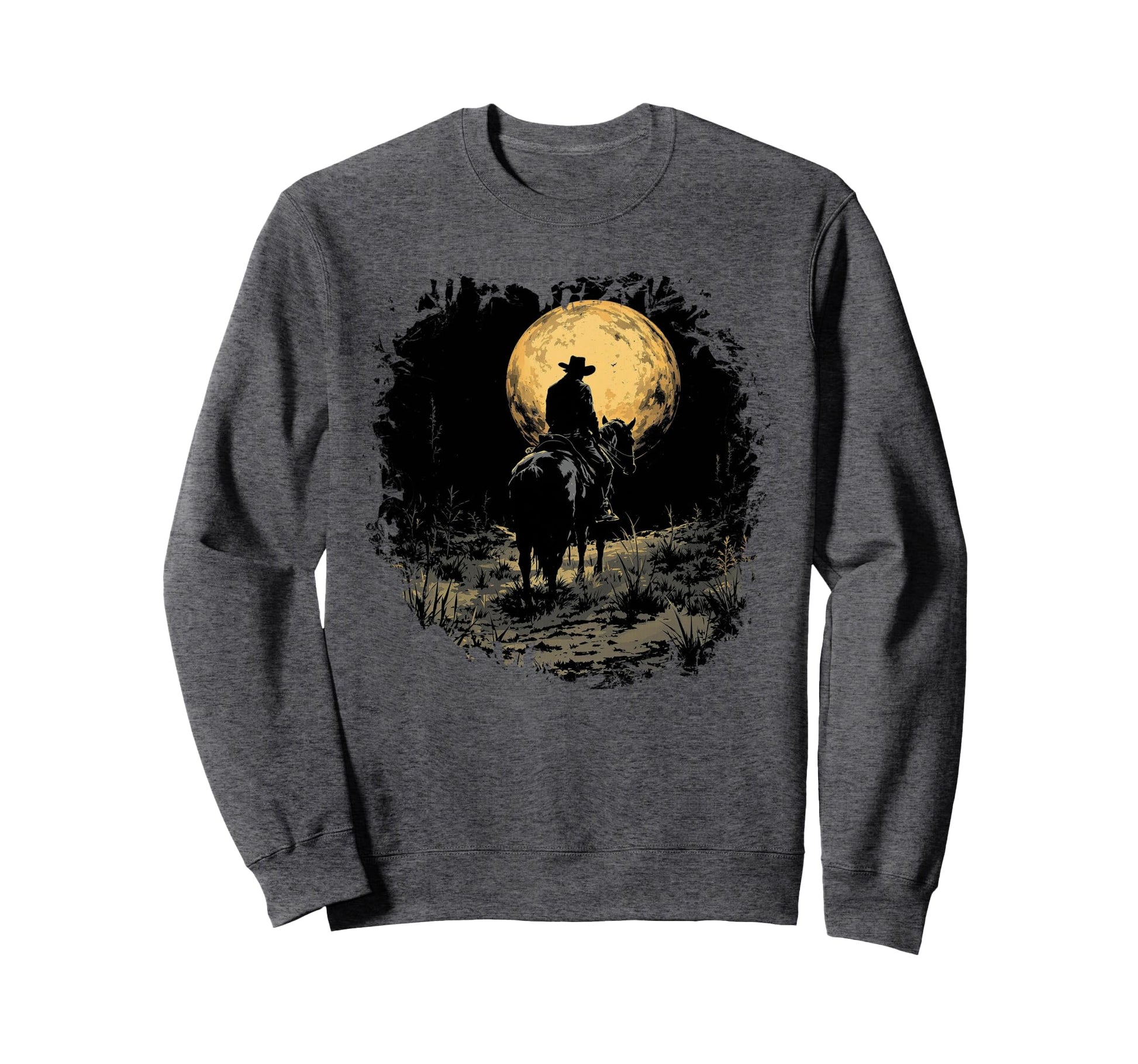 Cowboy Riding Horse Simple Sweatshirt - Trendy Graphic Men Women - T-Shirt, Sweatshirt, Hoodie
