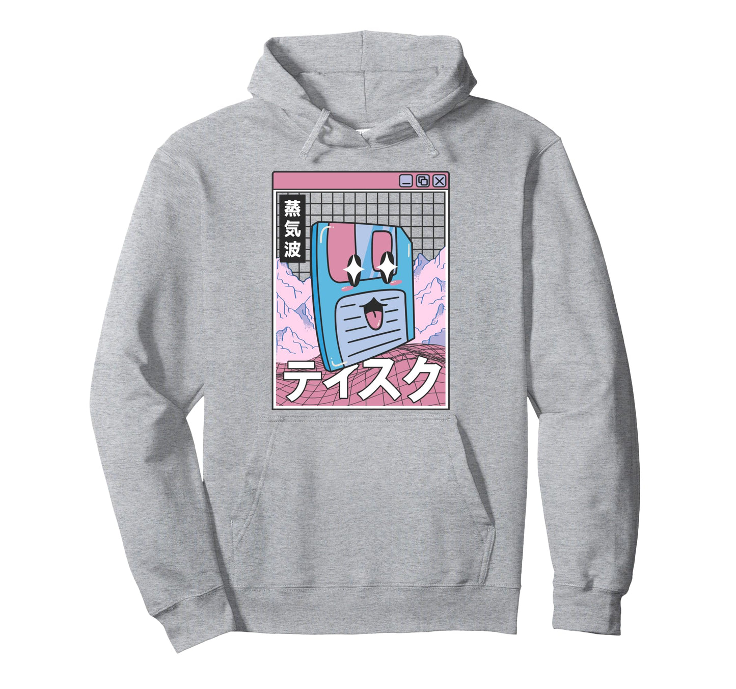 Floppy Disk Kawaii Grid Vaporwave Aesthetic Hoodie - Graphic Print Unisex - T-Shirt, Sweatshirt, Hoodie