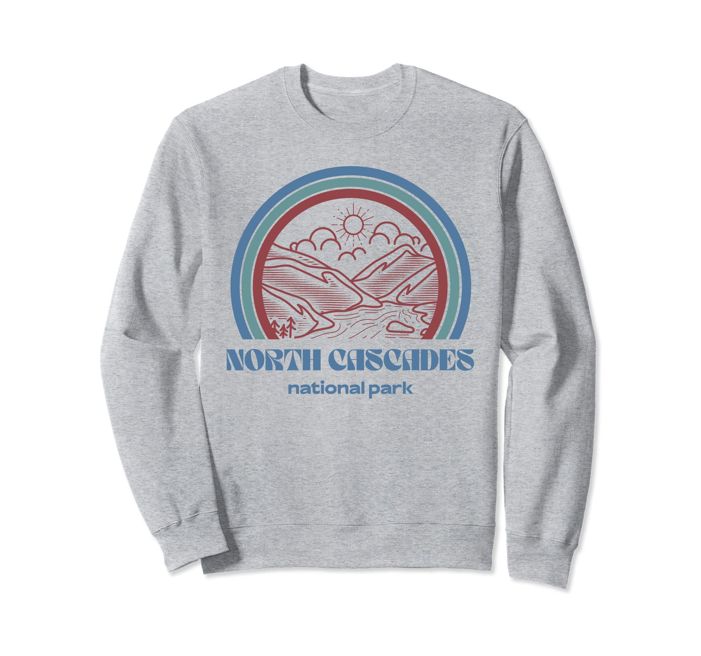 North Cascades National Park Outdoor Sweatshirt - Unique Graphic for Adults - T-Shirt, Sweatshirt, Hoodie