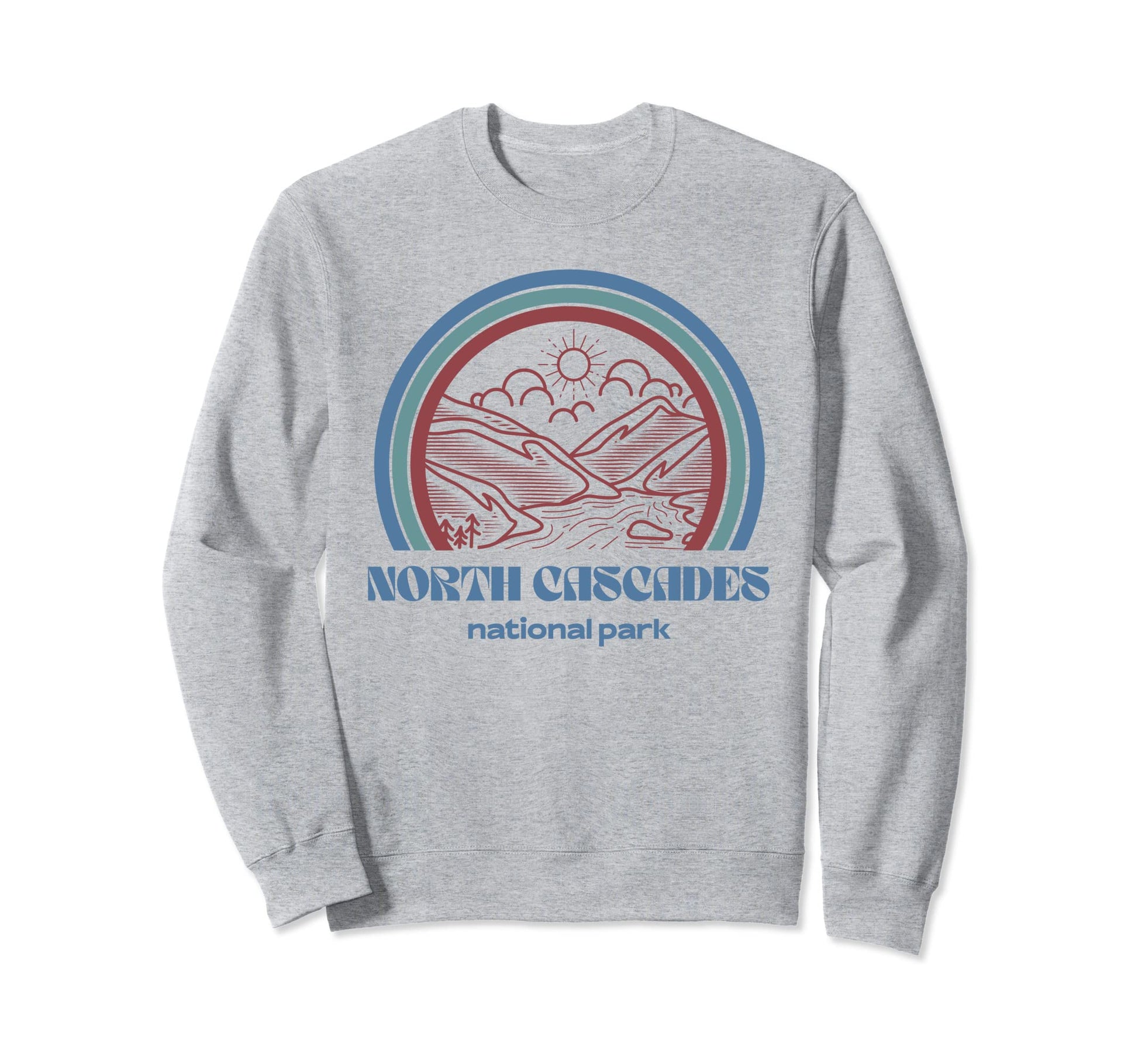 North Cascades National Park Outdoor Sweatshirt - Unique Graphic for Adults - T-Shirt, Sweatshirt, Hoodie