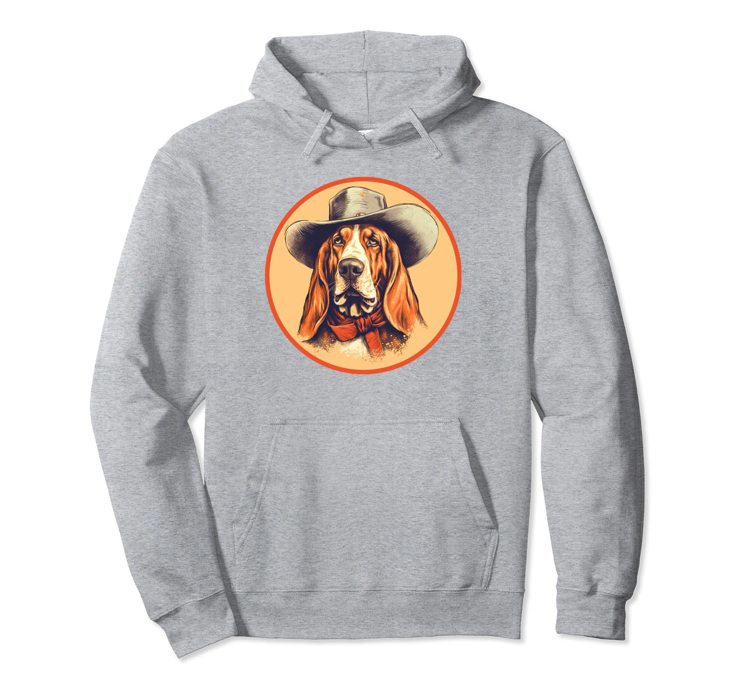 Basset Hound Cowboy Western Country Hoodie - Minimalist Print for Adults - T-Shirt, Sweatshirt, Hoodie