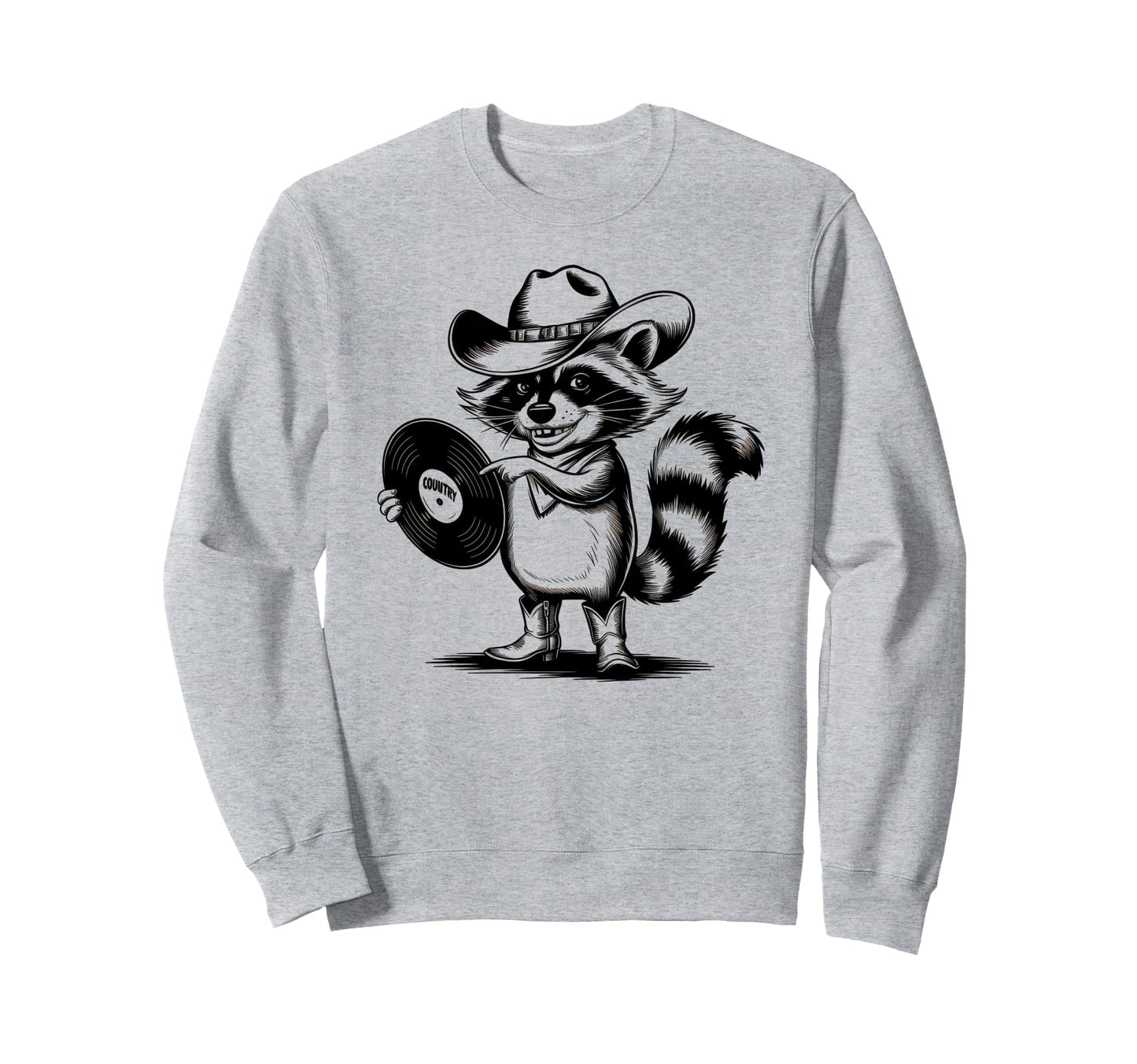 Raccoon 90S Country Music Western Sweatshirt - Graphic Print for Adults - T-Shirt, Sweatshirt, Hoodie