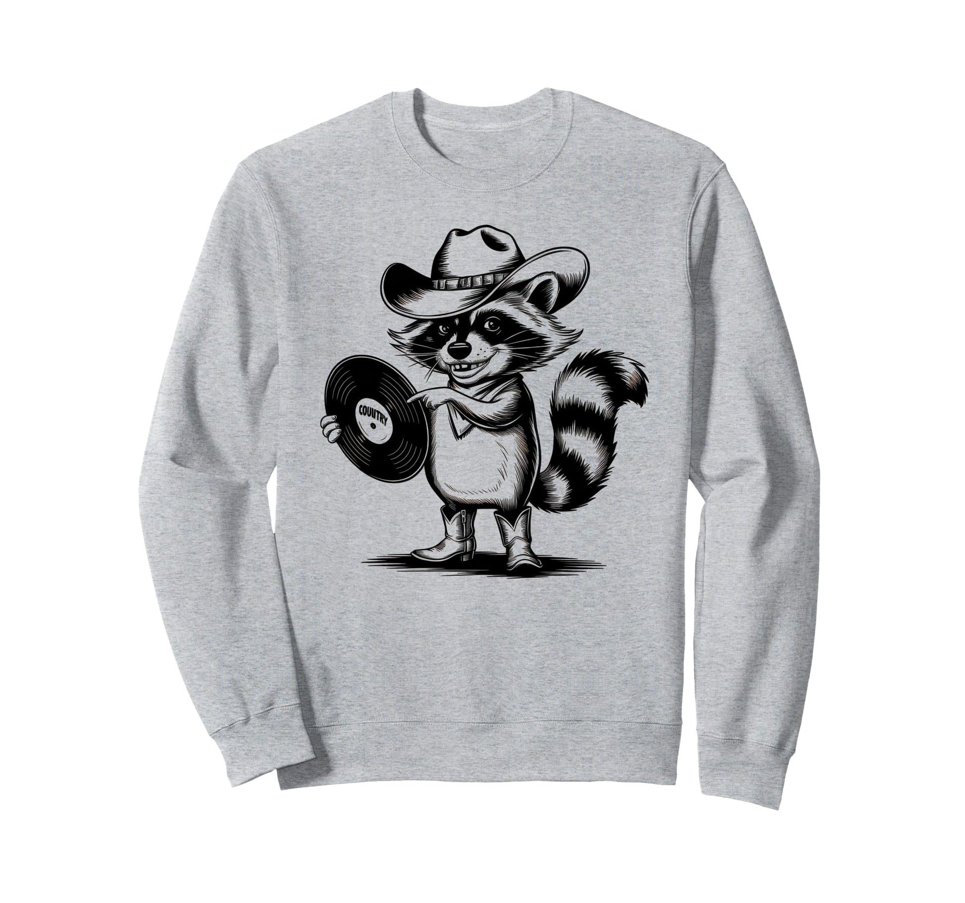 Raccoon 90S Country Music Western Sweatshirt - Graphic Print for Adults - T-Shirt, Sweatshirt, Hoodie