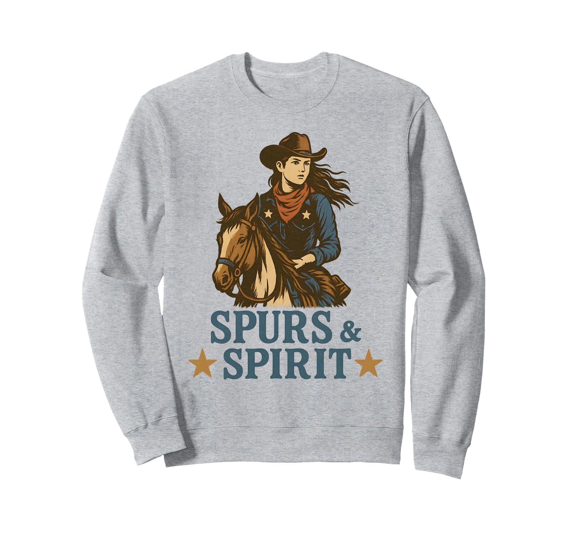 Spurs Spirit Rustic Western Cowgirl Sweatshirt - Unique Graphic Unisex - T-Shirt, Sweatshirt, Hoodie