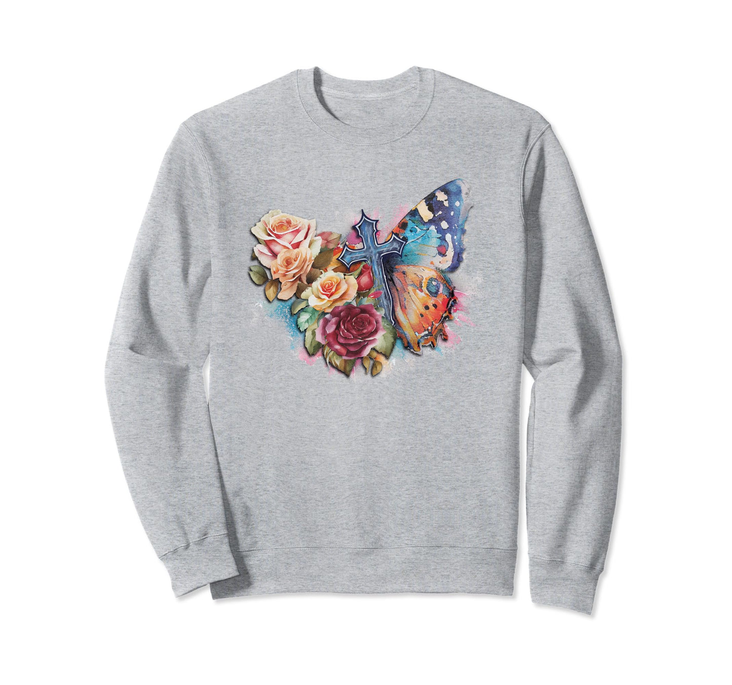 Holy Spirit Butterflies Grunge Sweatshirt - Novelty Apparel Unisex - T-Shirt, Sweatshirt, Hoodie