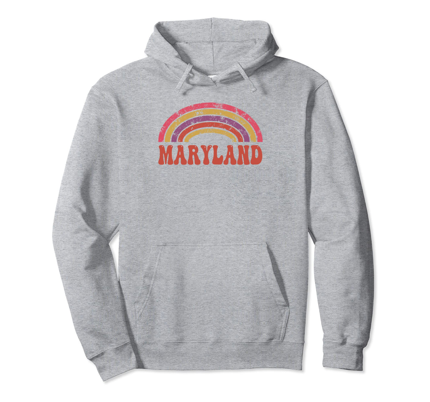 Maryland Hippie Rainbow 60S 70S Groovy Hoodie - Custom Art Print Unisex - T-Shirt, Sweatshirt, Hoodie