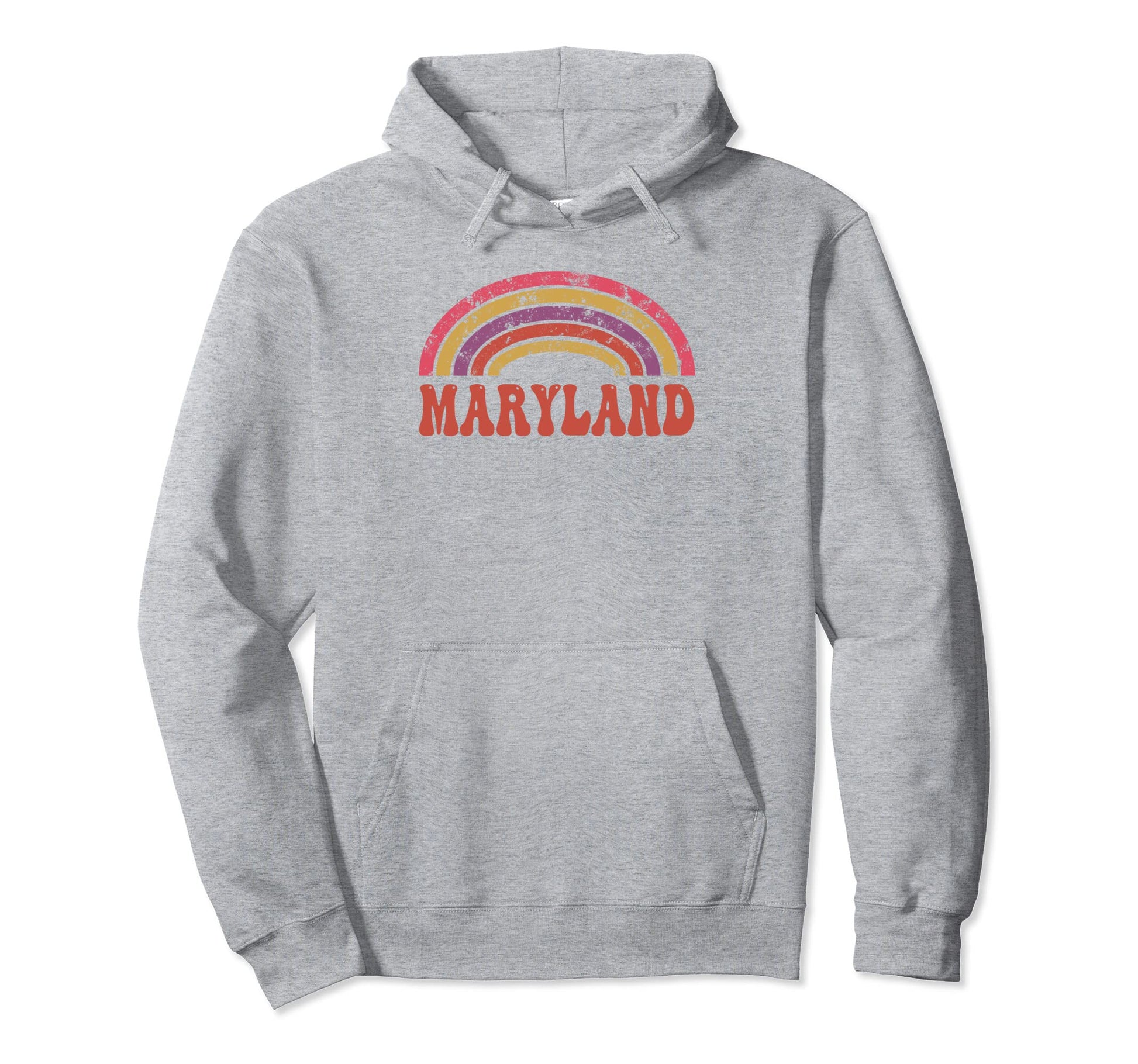 Maryland Hippie Rainbow 60S 70S Groovy Hoodie - Custom Art Print Unisex - T-Shirt, Sweatshirt, Hoodie