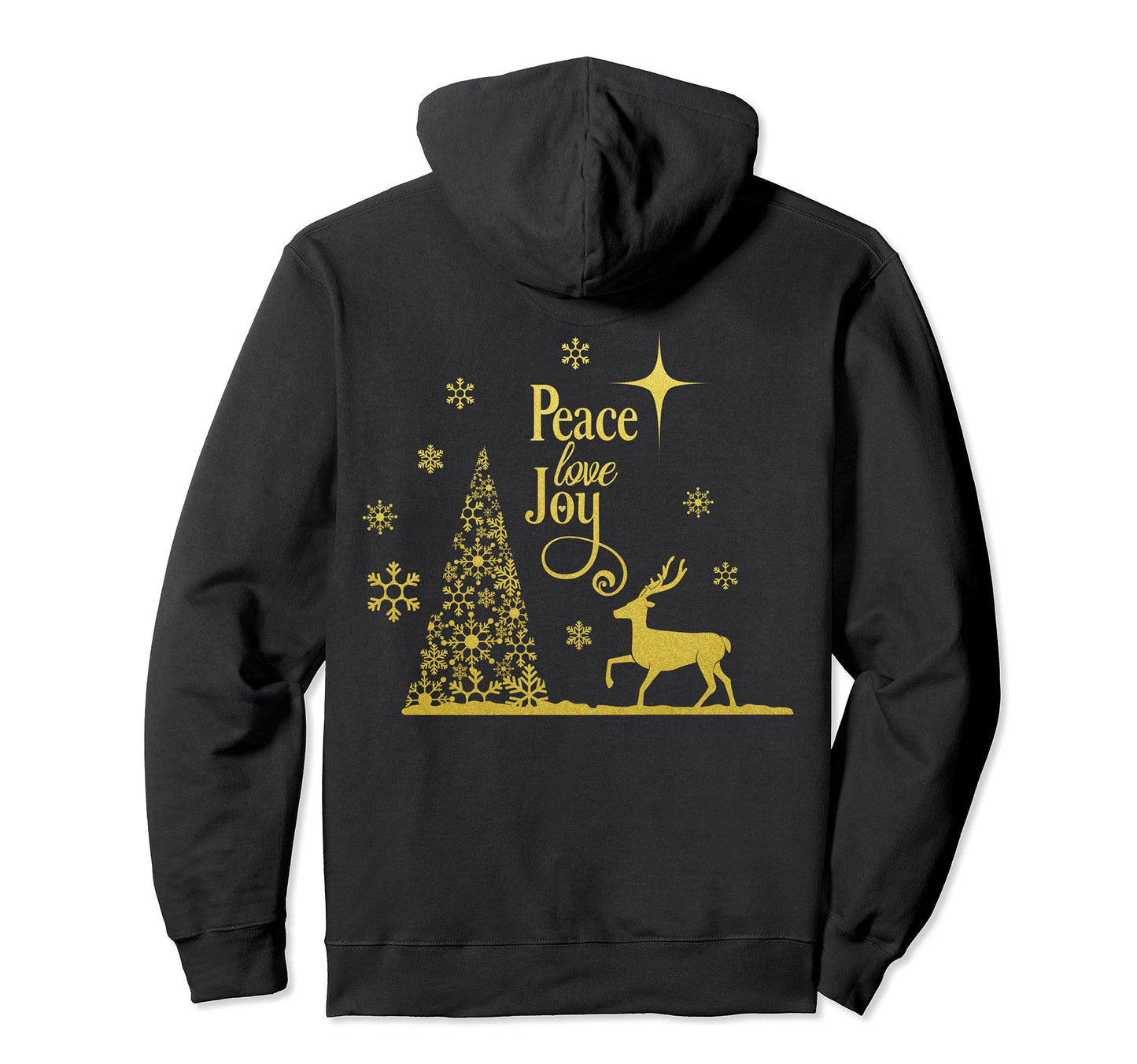 Peace Love Joy Hoodie - Trendy Graphic for Adults - T-Shirt, Sweatshirt, Hoodie