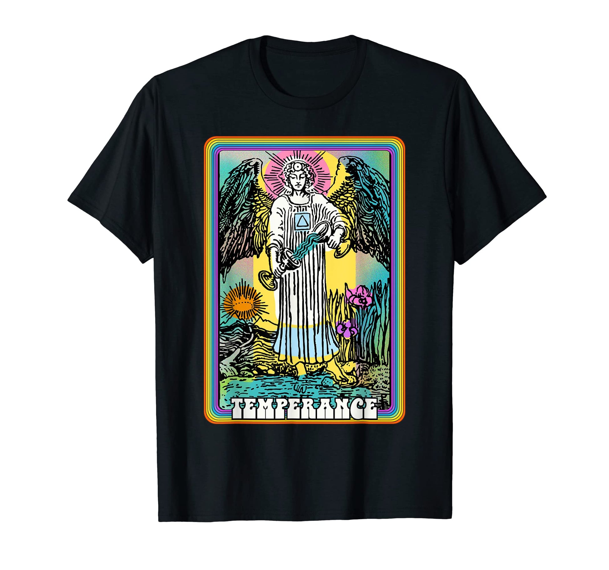Tarot Card Temperance Angel Groovy T-Shirt - Custom Art Print for Adults - T-Shirt, Sweatshirt, Hoodie