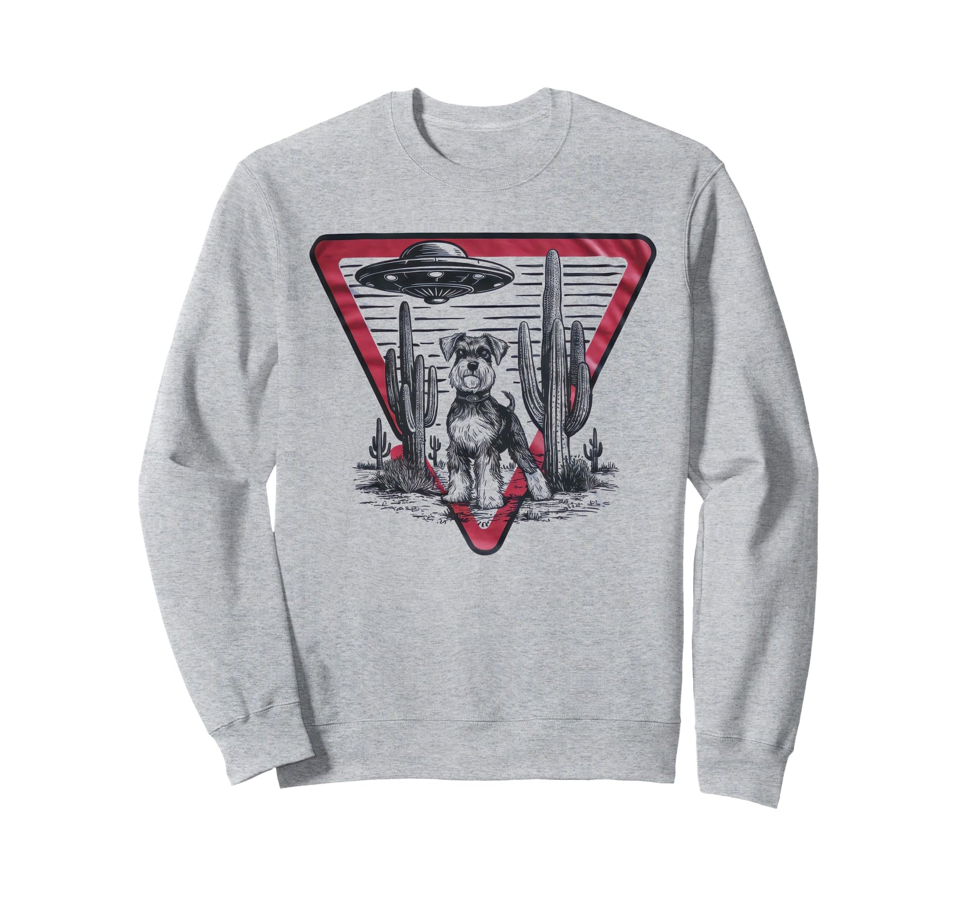 Schnauzer Schnauzer Ufo Western Sweatshirt - Minimalist Print Unisex - T-Shirt, Sweatshirt, Hoodie