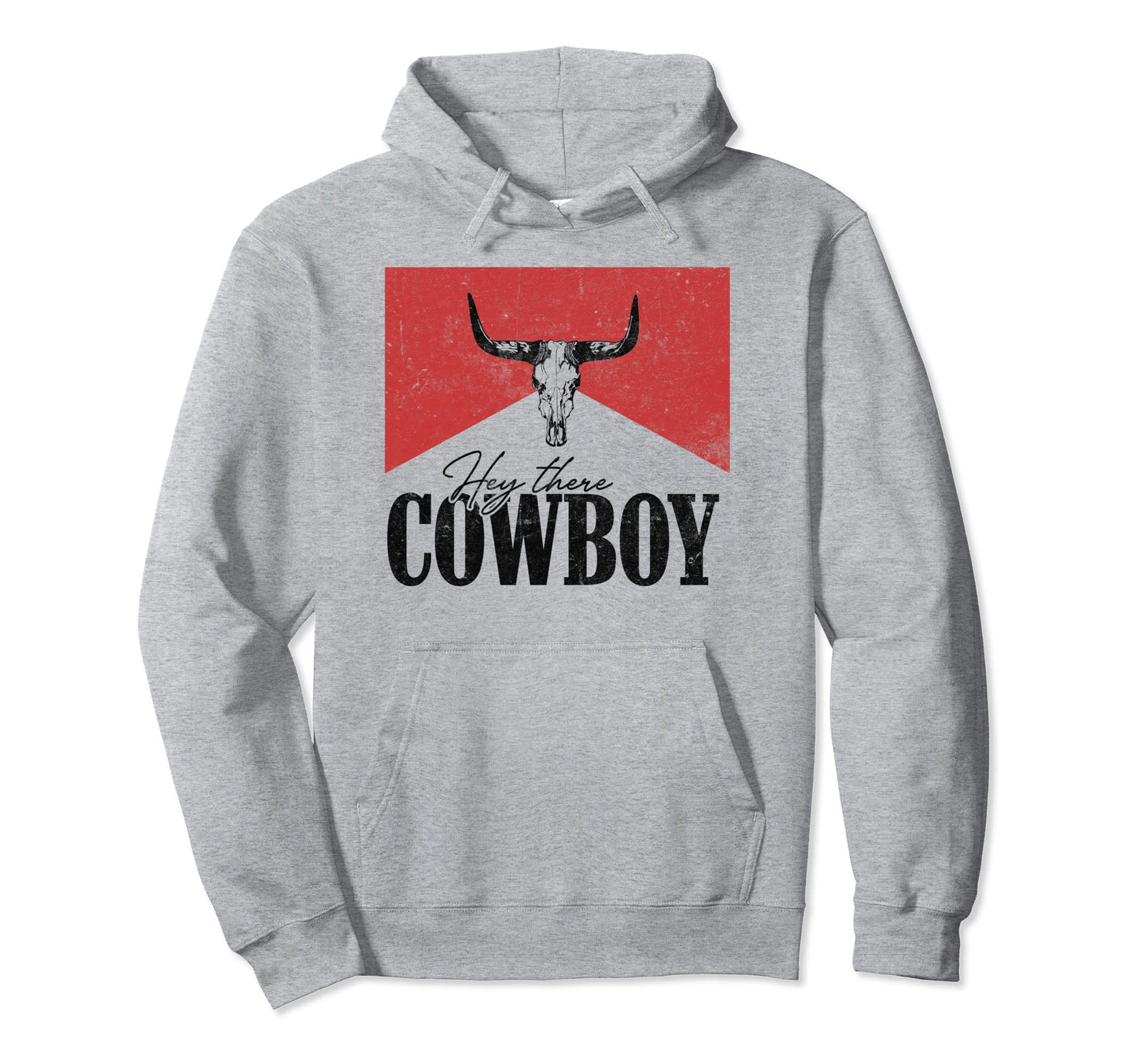 Bull Skull Hey There Cowboy Western Hoodie - Aesthetic Graphic Men Women - T-Shirt, Sweatshirt, Hoodie
