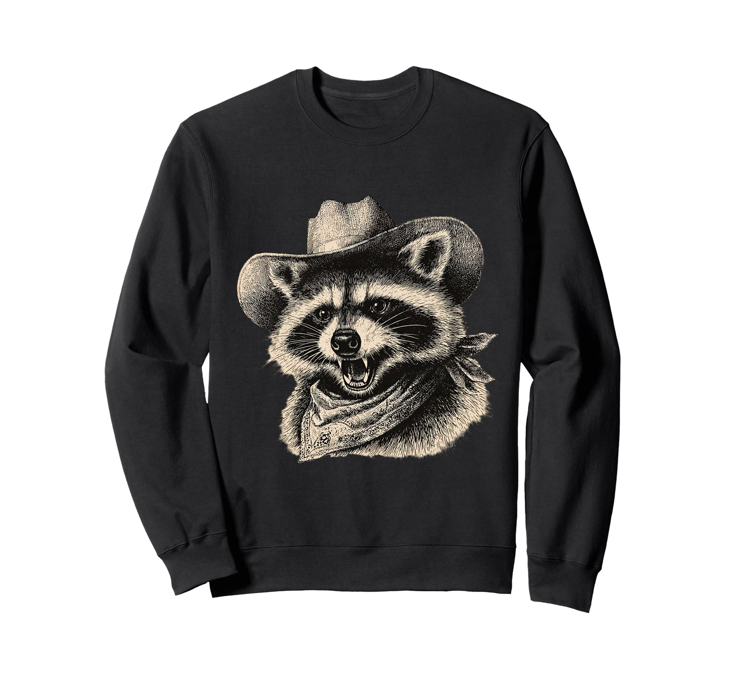 Raccoon Cowboy Rodeo Cowgirl Western Sweatshirt - Streetwear Style Unisex - T-Shirt, Sweatshirt, Hoodie