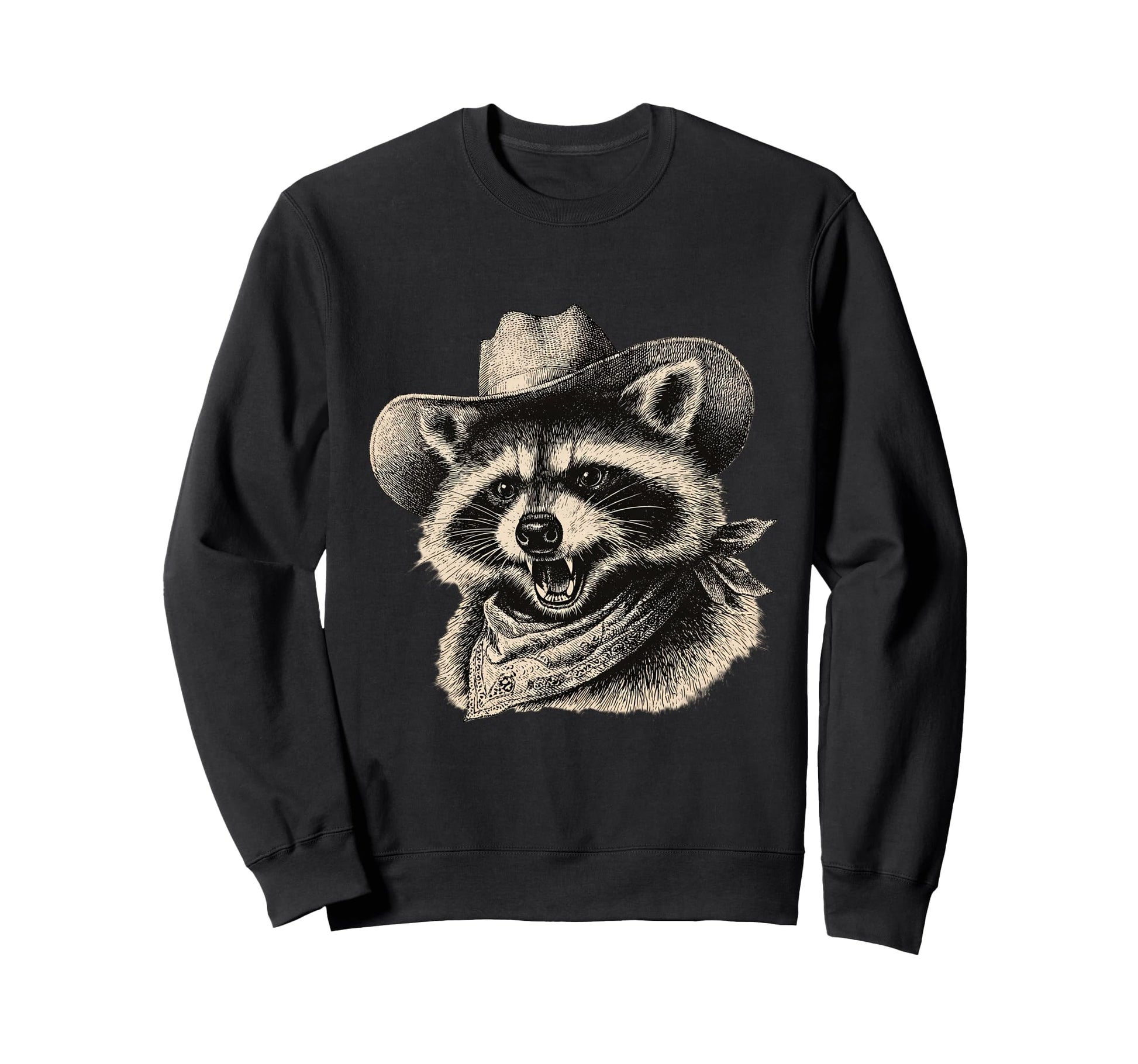 Raccoon Cowboy Rodeo Cowgirl Western Sweatshirt - Streetwear Style Unisex - T-Shirt, Sweatshirt, Hoodie