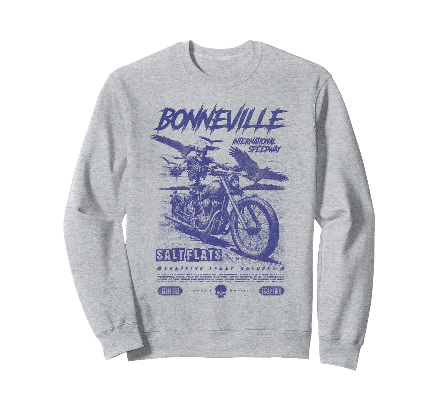 Bonneville Salt Flats Motorcycle Sweatshirt - Aesthetic Graphic Men Women - T-Shirt, Sweatshirt, Hoodie