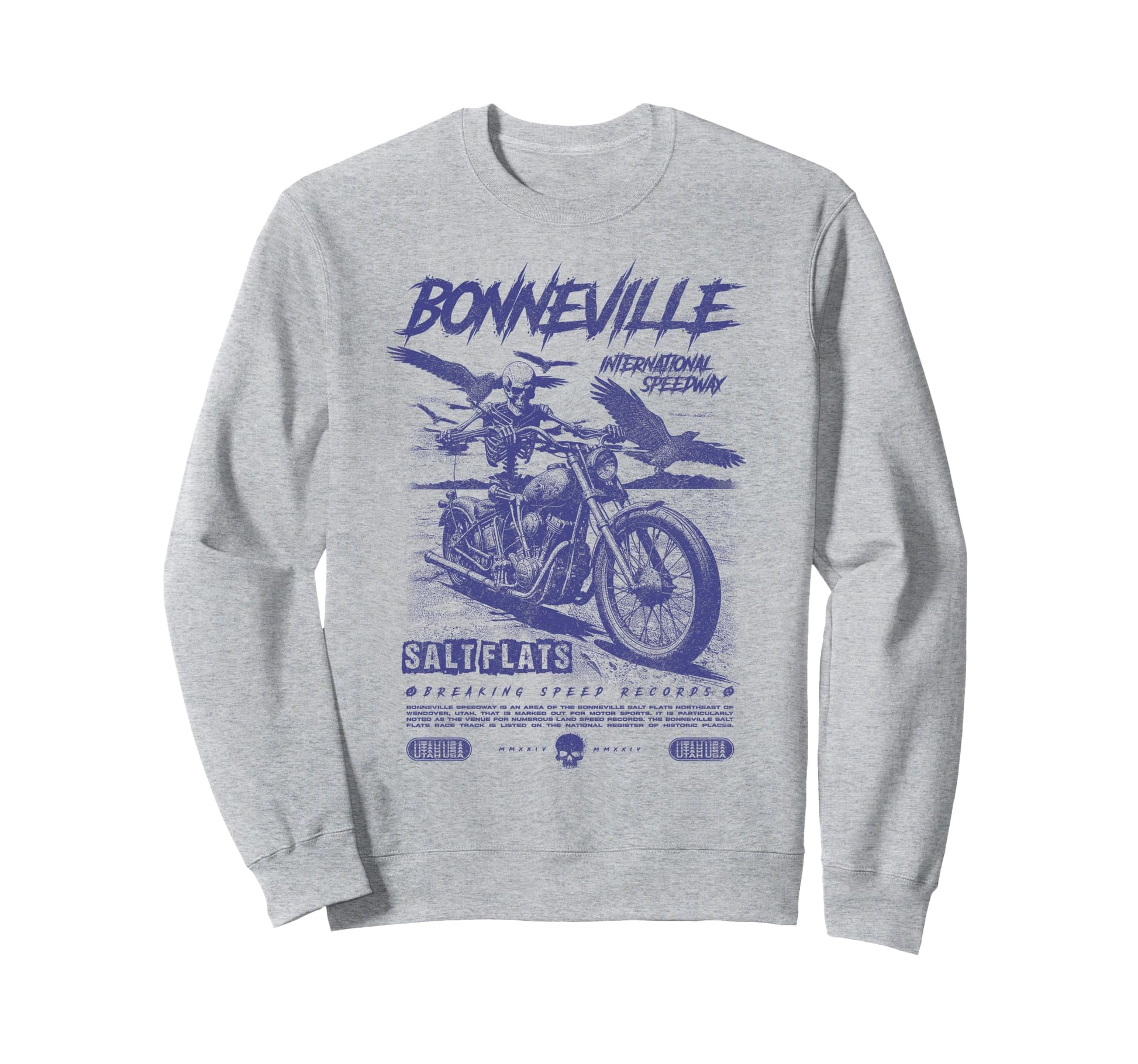 Bonneville Salt Flats Motorcycle Sweatshirt - Aesthetic Graphic Men Women - T-Shirt, Sweatshirt, Hoodie