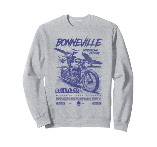 Bonneville Salt Flats Motorcycle Sweatshirt - Aesthetic Graphic Men Women - T-Shirt, Sweatshirt, Hoodie