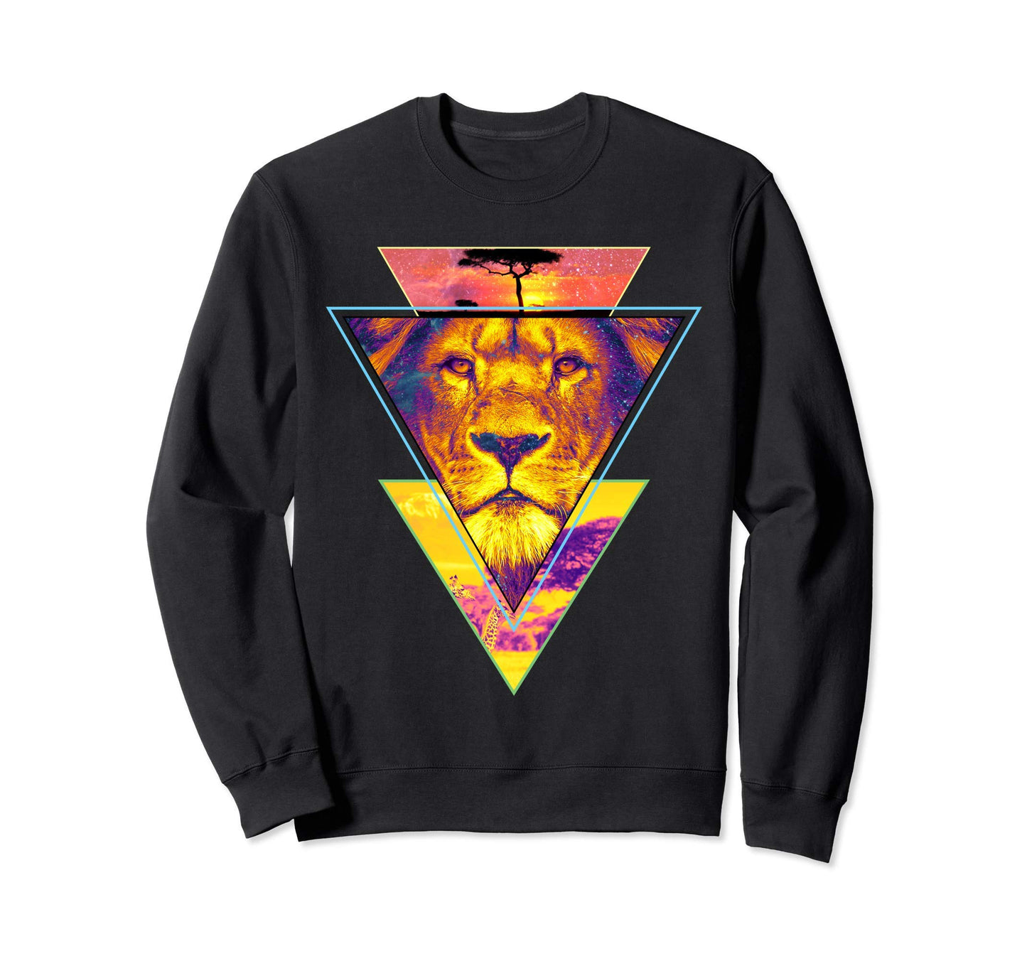 Vaporwave Lion King Jungle Sahara Sweatshirt - Custom Art Print Unisex - T-Shirt, Sweatshirt, Hoodie