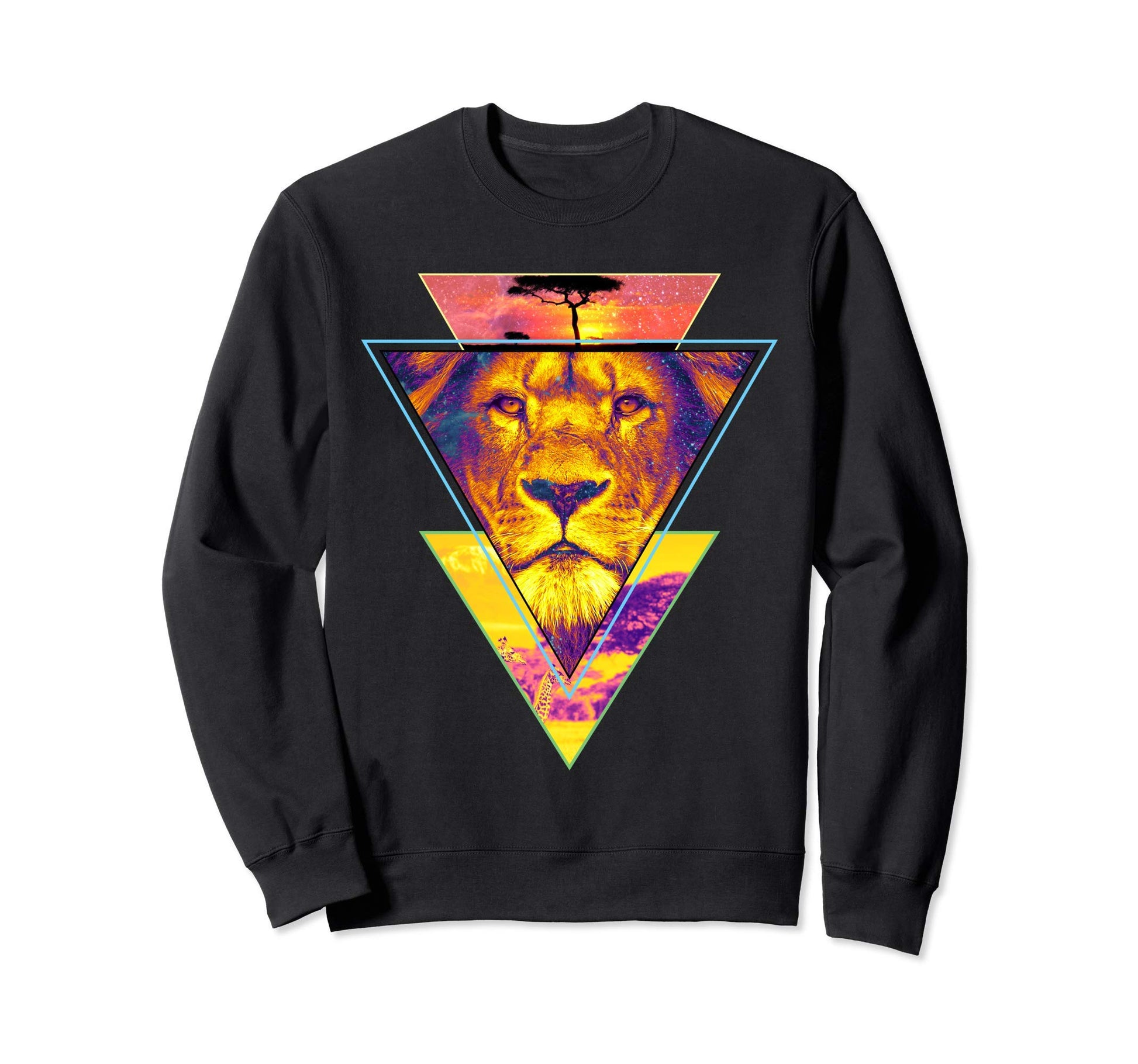 Vaporwave Lion King Jungle Sahara Sweatshirt - Custom Art Print Unisex - T-Shirt, Sweatshirt, Hoodie