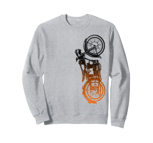 Black Motorcycle Orange Ombre Sweatshirt - Aesthetic Graphic Men Women - T-Shirt, Sweatshirt, Hoodie