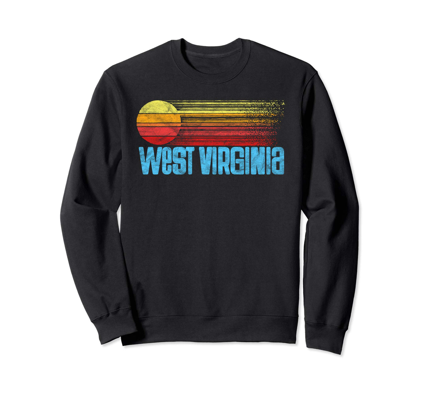 West Virginia Distressed Sun Sweatshirt - Novelty Apparel Unisex - T-Shirt, Sweatshirt, Hoodie