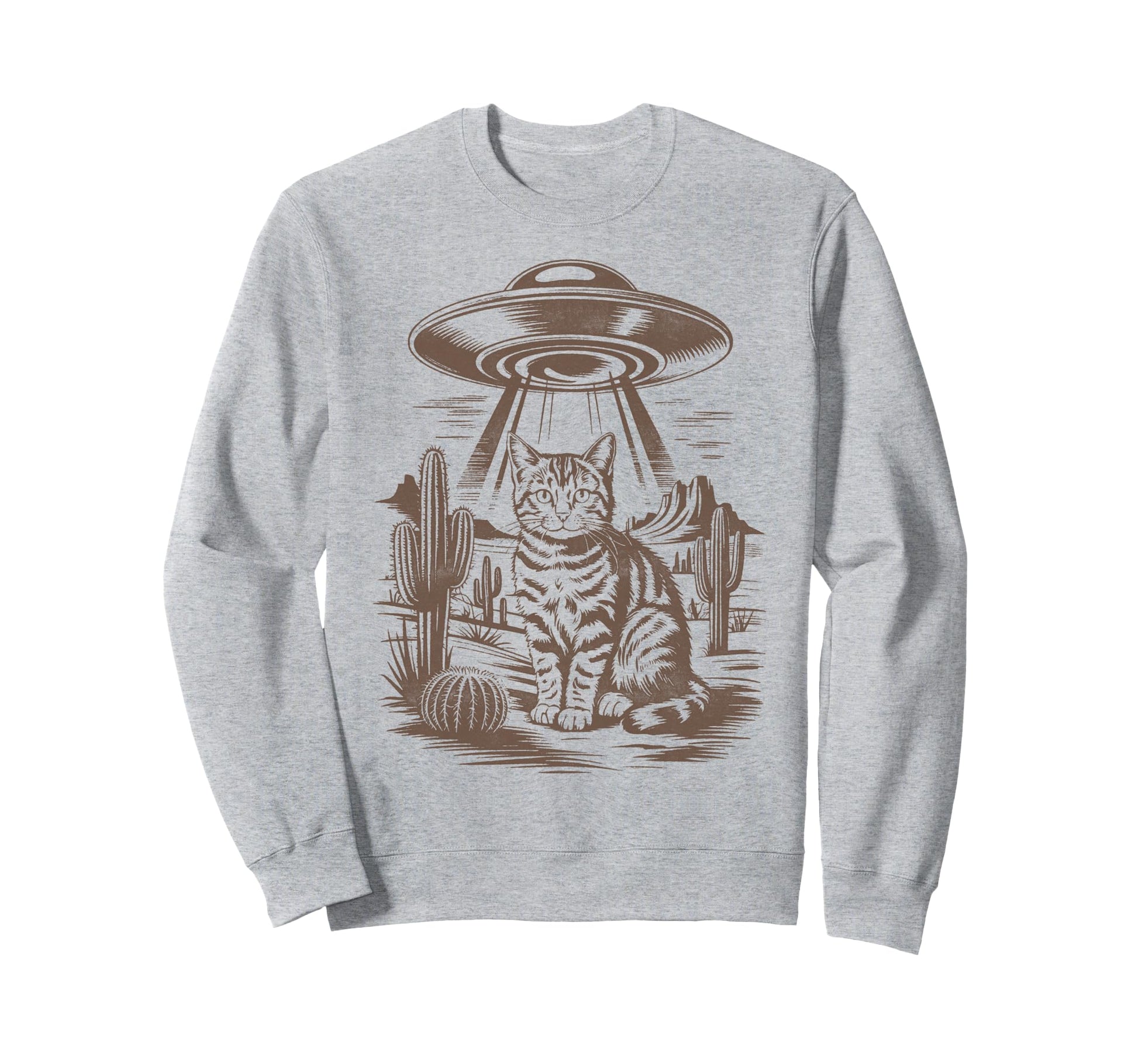 Funny Cat Western Ufo Cowboy Sweatshirt - Casual Everyday Wear for Adults - T-Shirt, Sweatshirt, Hoodie