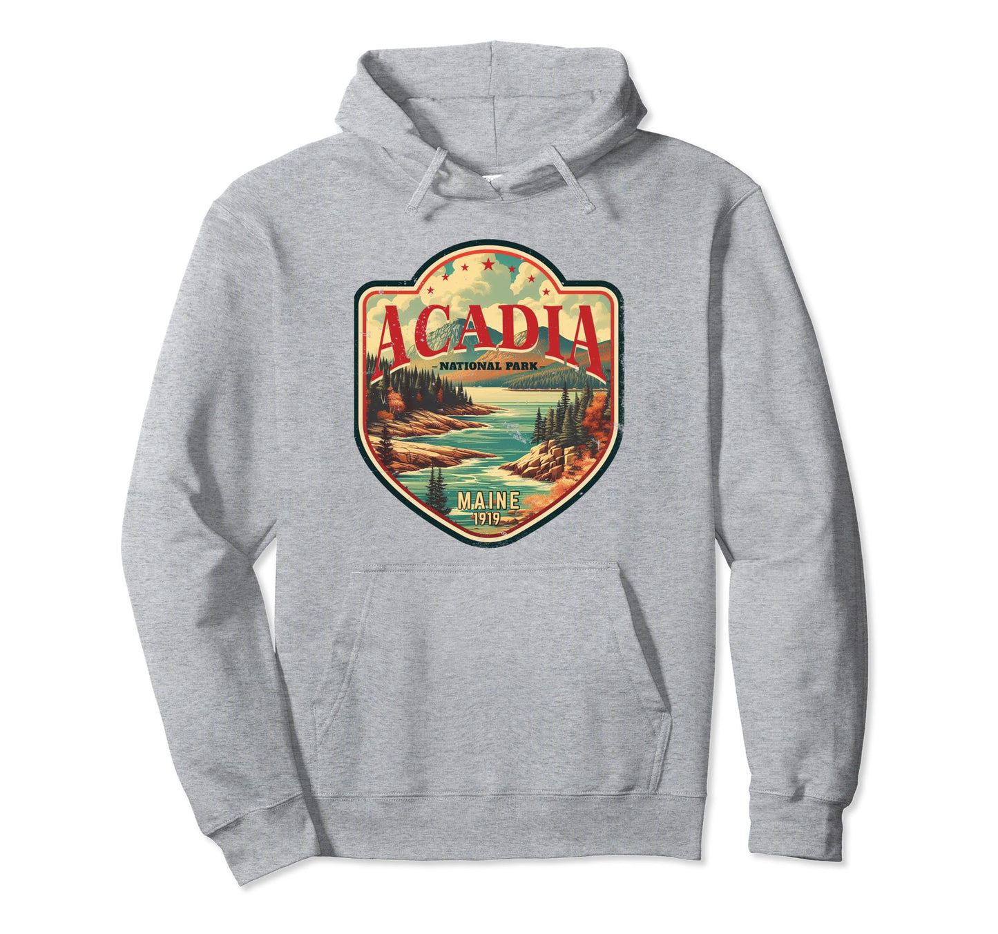 Acadia National Park Badge Hoodie - Minimalist Print Men Women - T-Shirt, Sweatshirt, Hoodie
