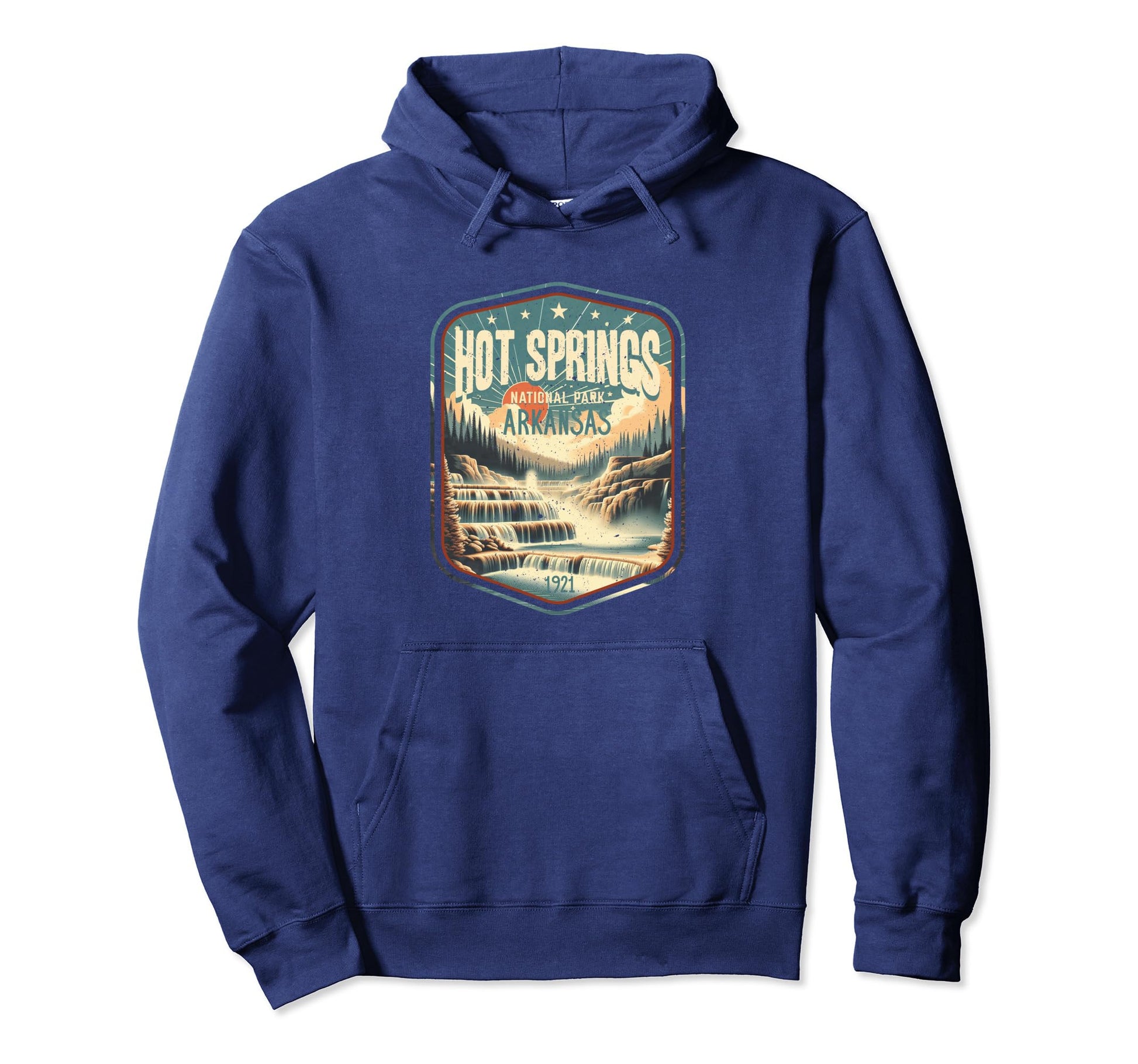 Hot Springs National Park Hexagonal Hoodie - Unique Graphic Men Women - T-Shirt, Sweatshirt, Hoodie