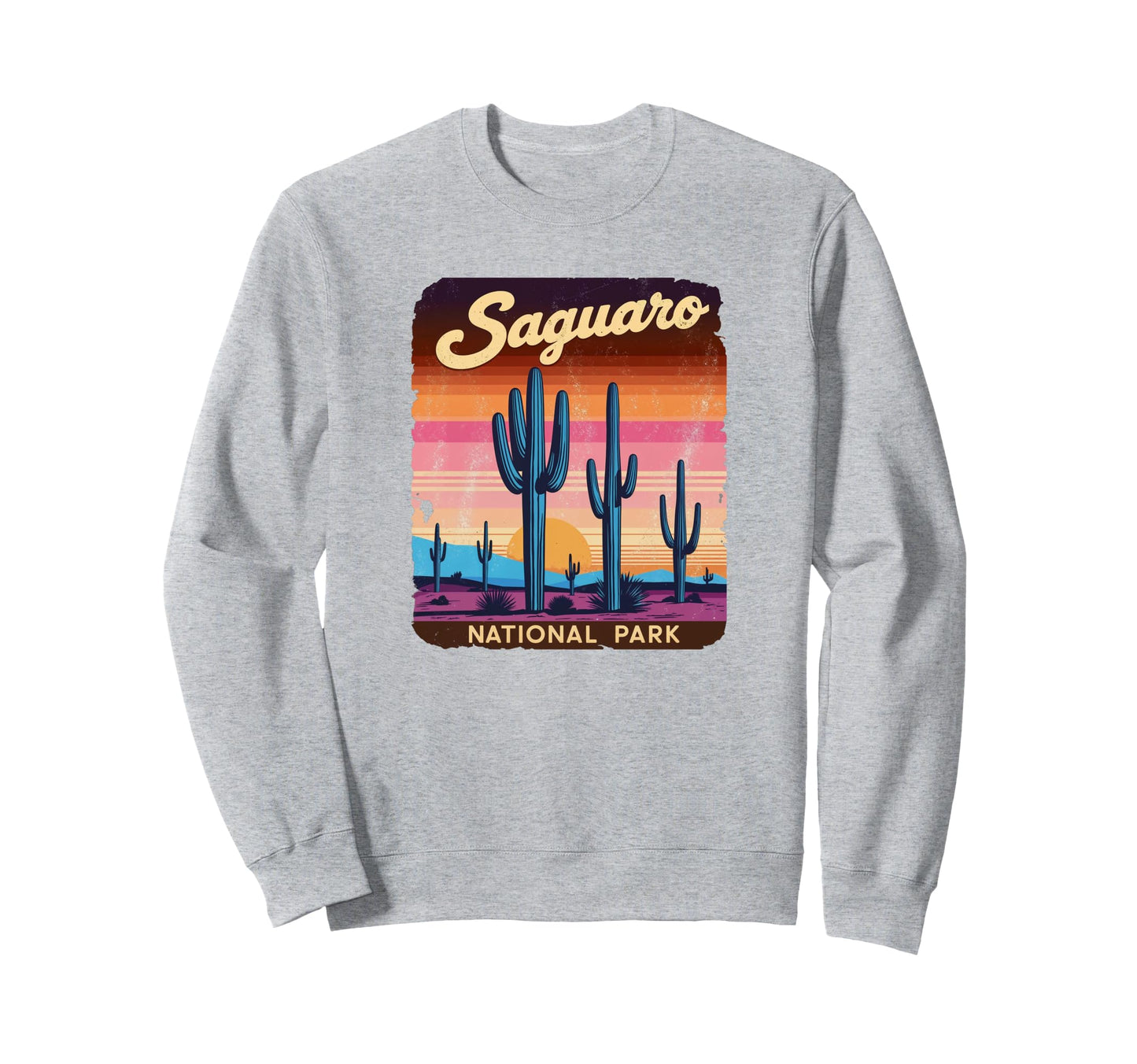 Saguaro National Park Sunset Sweatshirt - Fun Novelty Design for Adults - T-Shirt, Sweatshirt, Hoodie