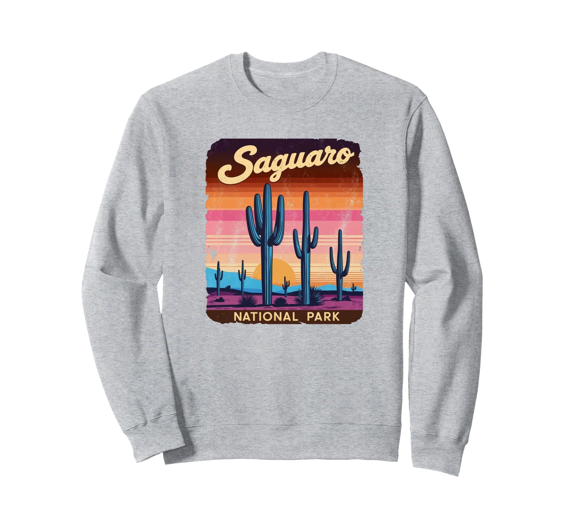 Saguaro National Park Sunset Sweatshirt - Fun Novelty Design for Adults - T-Shirt, Sweatshirt, Hoodie