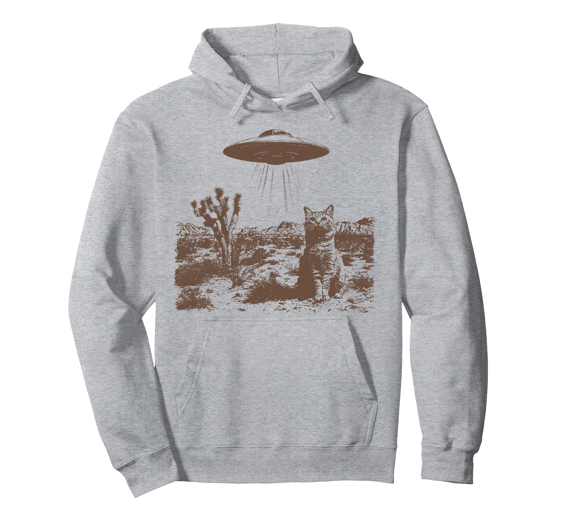 Ufo Cowboy Cat 90S Western Desert Hoodie - Casual Everyday Wear for Adults - T-Shirt, Sweatshirt, Hoodie