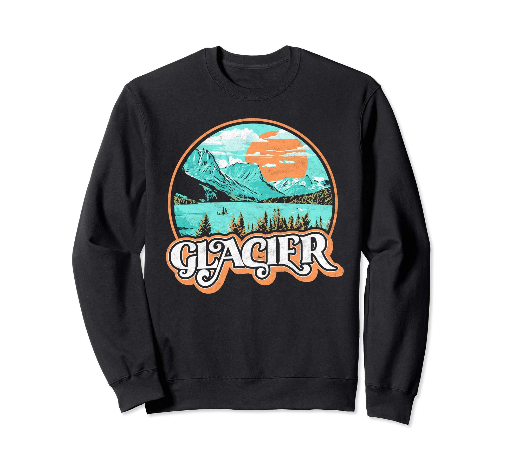 Glacier National Park Distressed Sketch Sweatshirt - Unique Graphic Unisex - T-Shirt, Sweatshirt, Hoodie