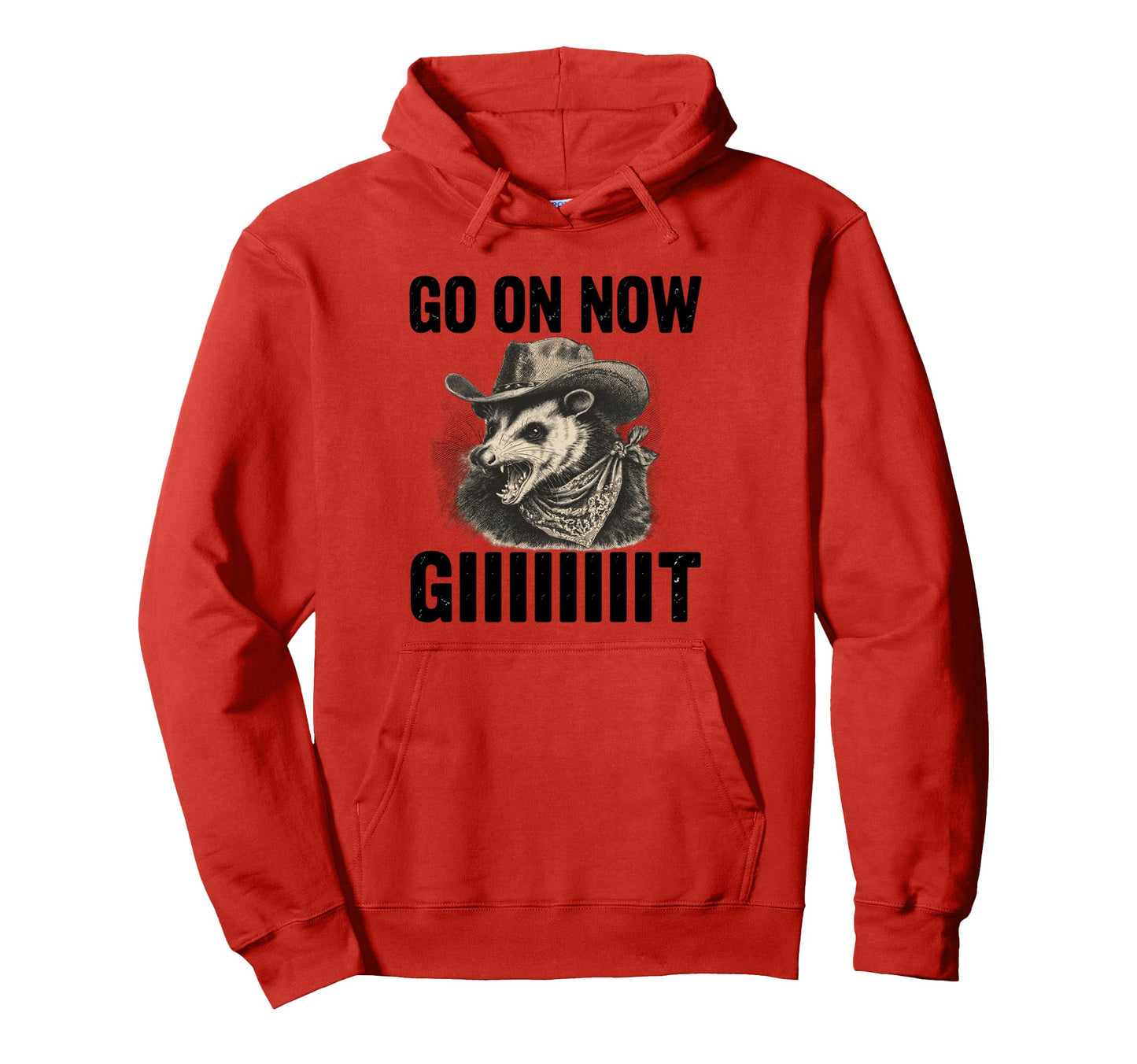 Go Now Git Western Country Possum Hoodie - Custom Art Print for Adults - T-Shirt, Sweatshirt, Hoodie