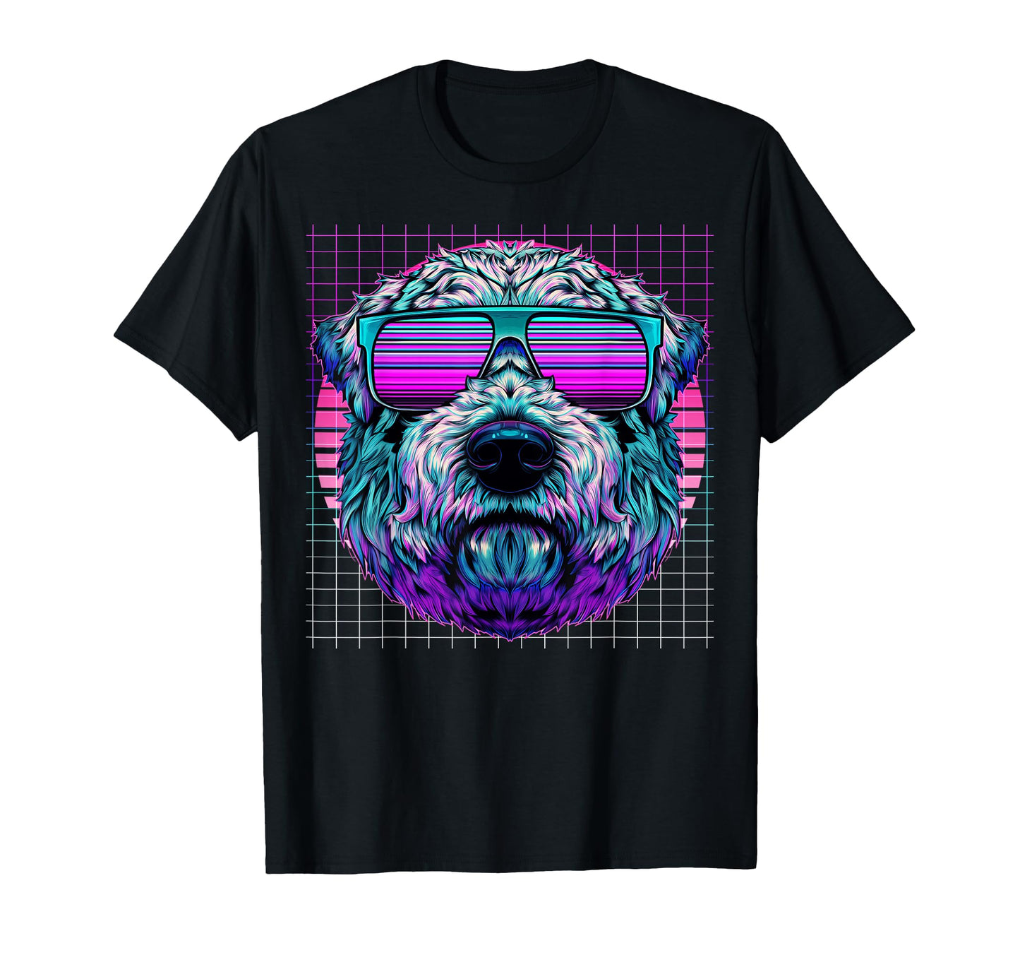 Wheaten Terrier Sunglasses Dog Vaporwave T-Shirt - Minimalist Print Unisex - T-Shirt, Sweatshirt, Hoodie