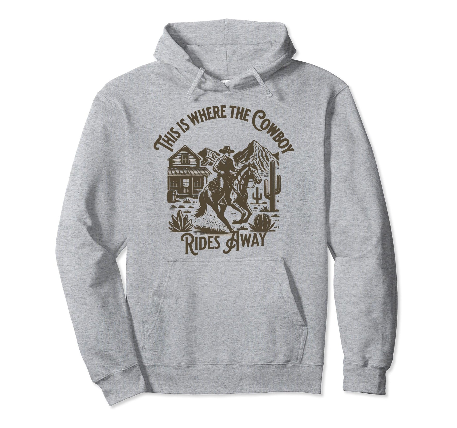 This Is Where Cowboy Rides Away Hoodie - Casual Everyday Wear for Adults - T-Shirt, Sweatshirt, Hoodie