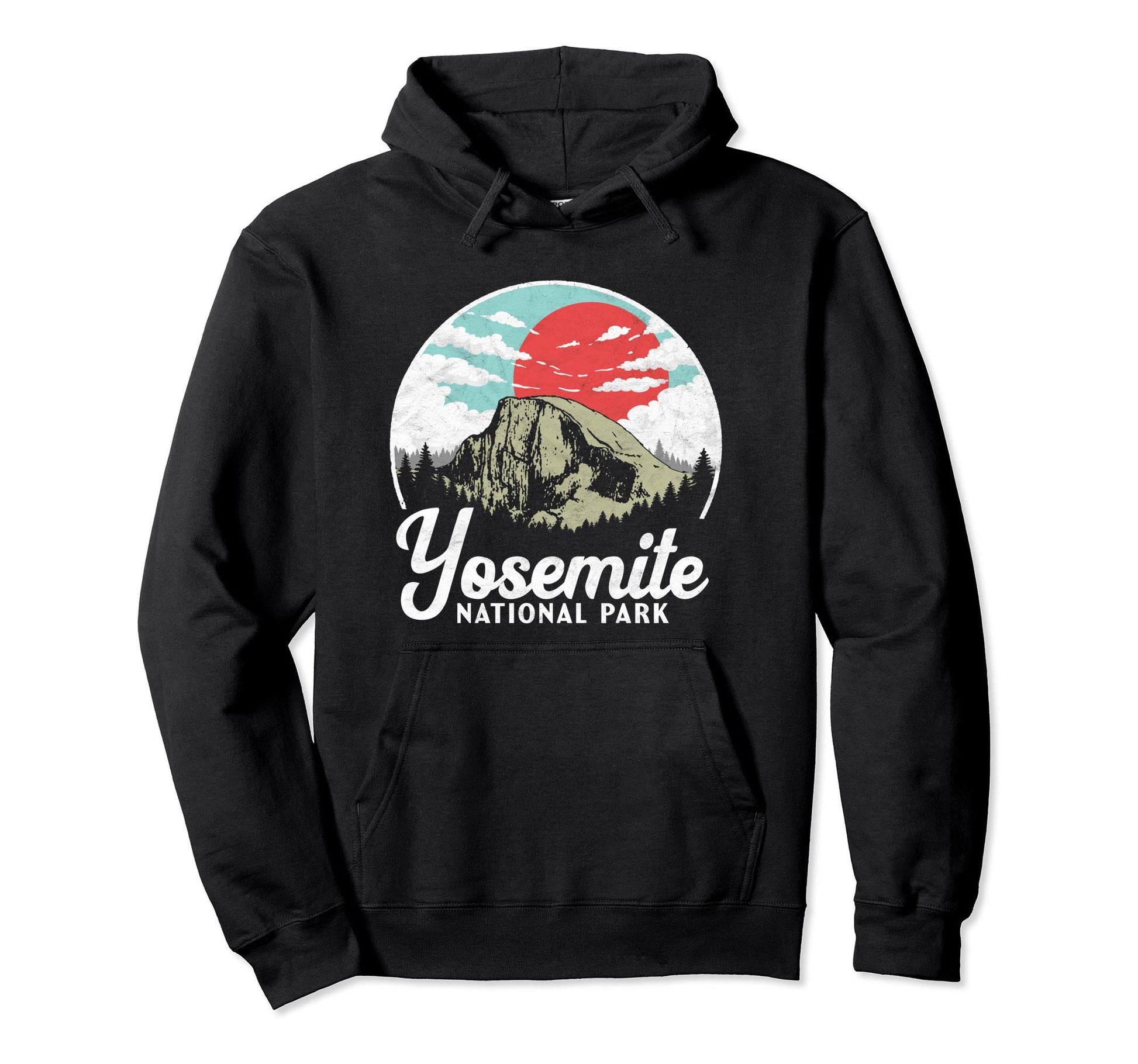 Yosemite National Park Half Dome Sun Hoodie - Custom Art Print for Adults - T-Shirt, Sweatshirt, Hoodie