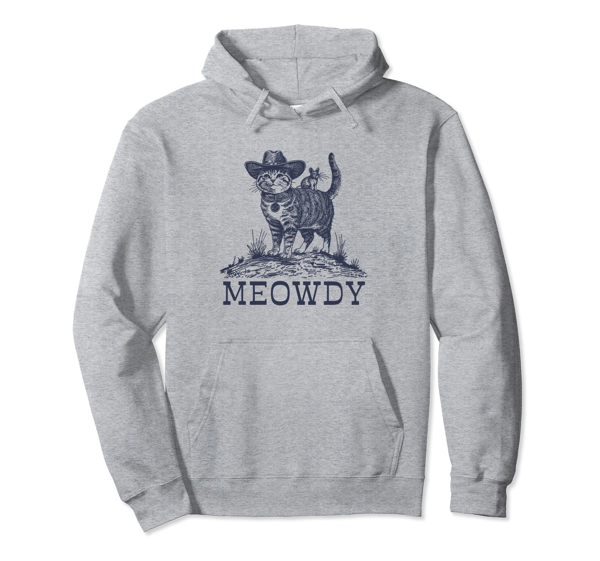 Meowdy Funny Country Music Cat Hoodie - Custom Art Print for Adults - T-Shirt, Sweatshirt, Hoodie