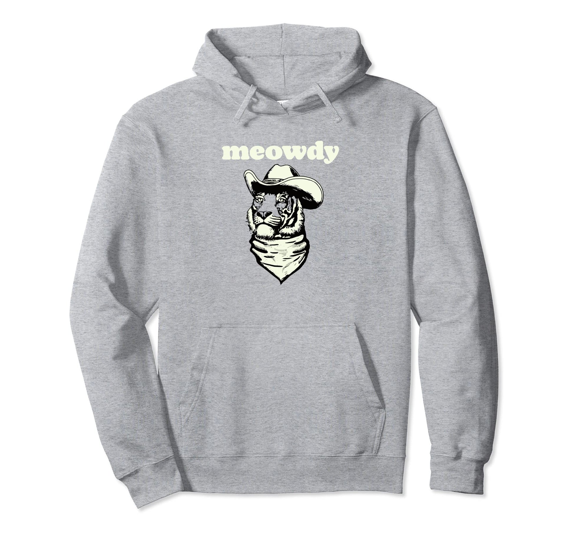 Meowdy Funny Country Music Tiger Hoodie - Custom Art Print for Adults - T-Shirt, Sweatshirt, Hoodie