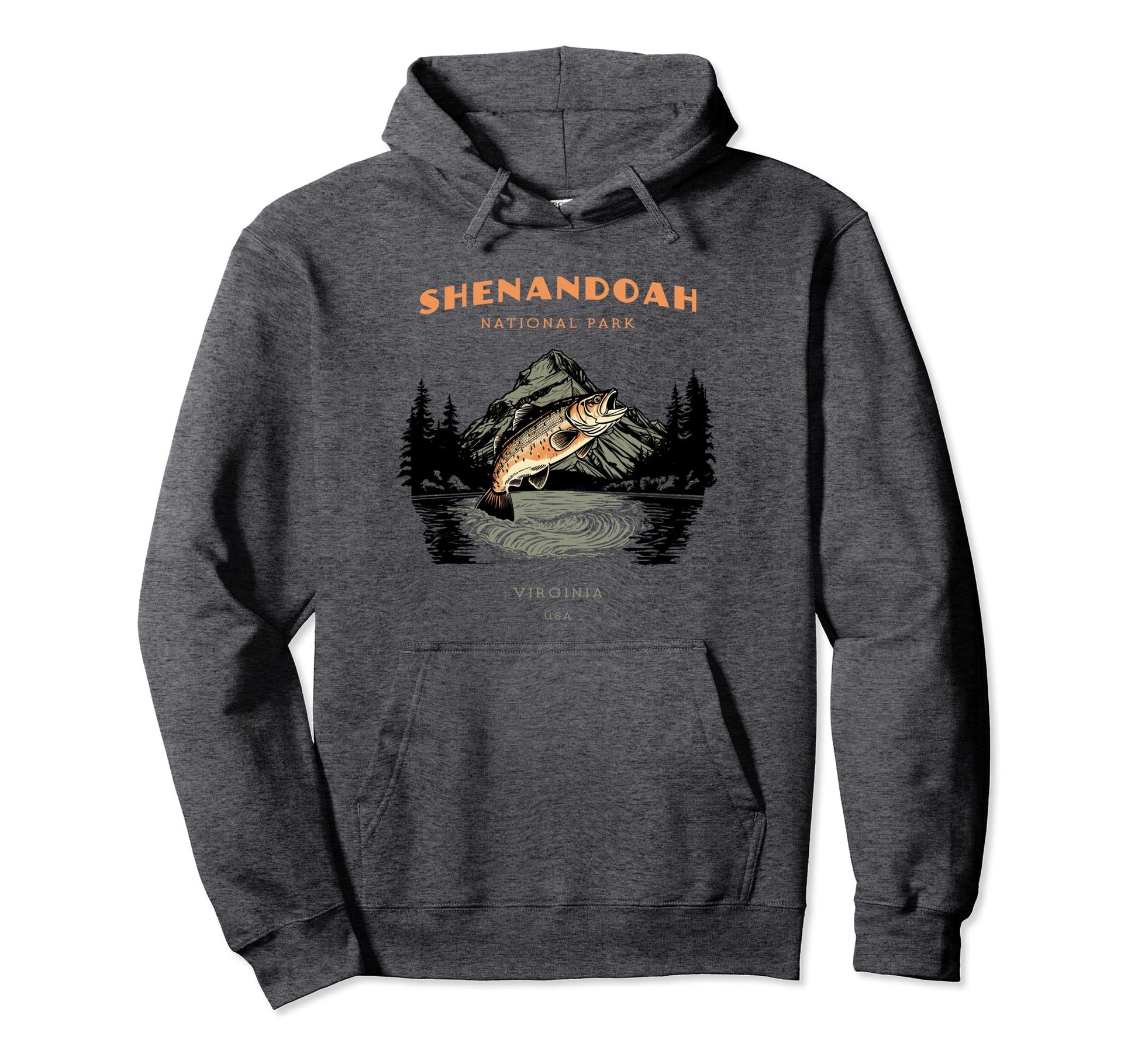 Shenandoah National Park Virginia Fishing Hoodie - Graphic Print Unisex - T-Shirt, Sweatshirt, Hoodie