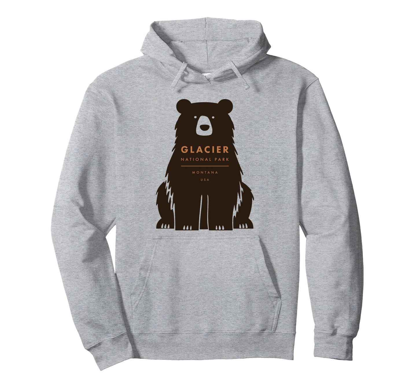 Glacier National Park Montana Bear Hoodie - Graphic Print for Adults - T-Shirt, Sweatshirt, Hoodie