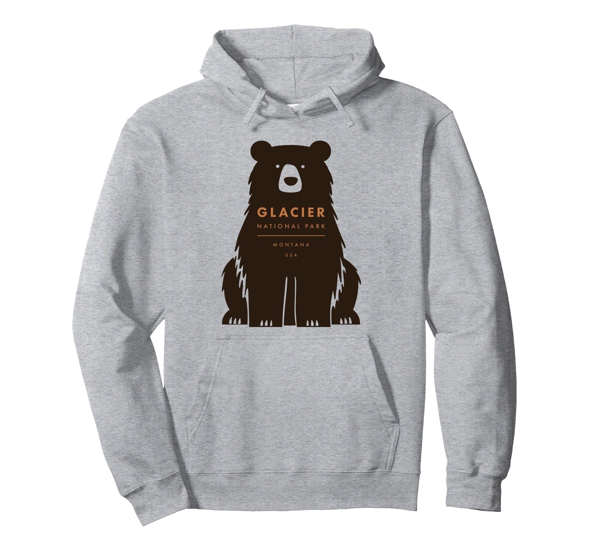Glacier National Park Montana Bear Hoodie - Graphic Print for Adults - T-Shirt, Sweatshirt, Hoodie