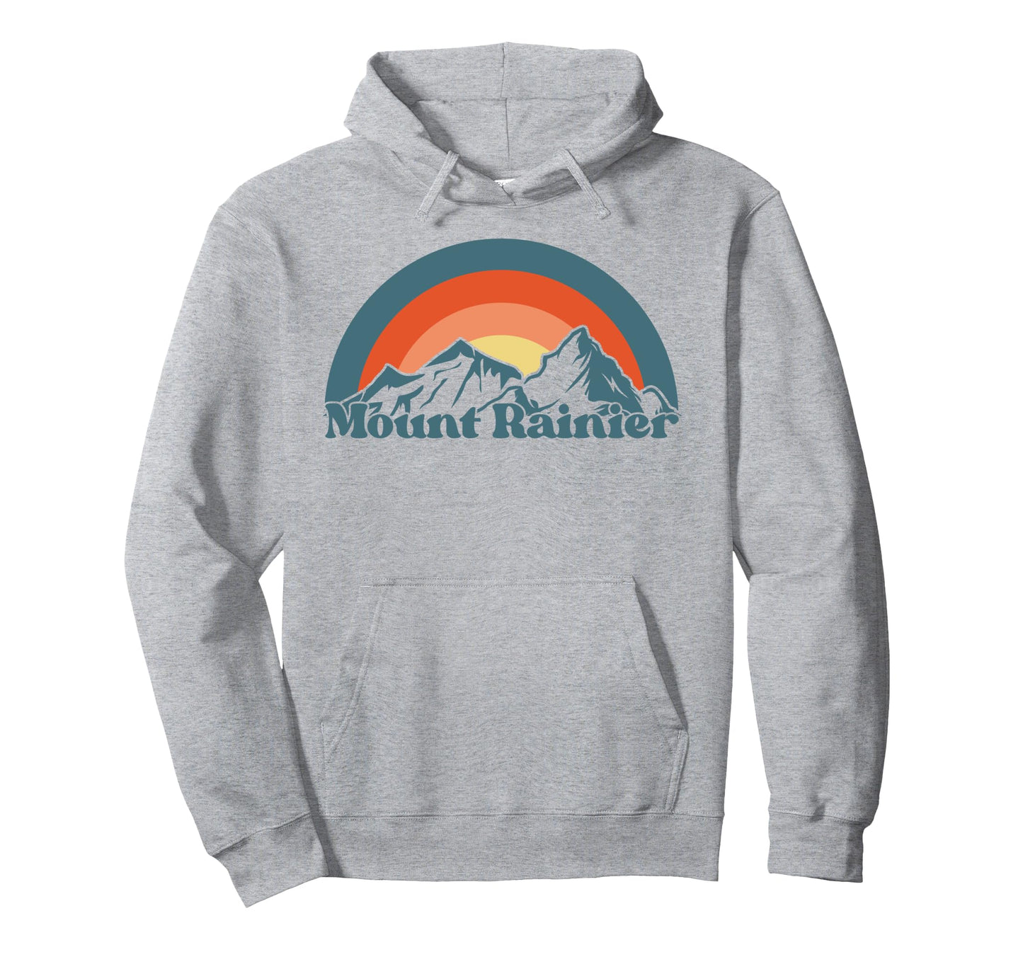 Mount Rainier Mountains Sun 80S Hoodie - Aesthetic Graphic Unisex - T-Shirt, Sweatshirt, Hoodie