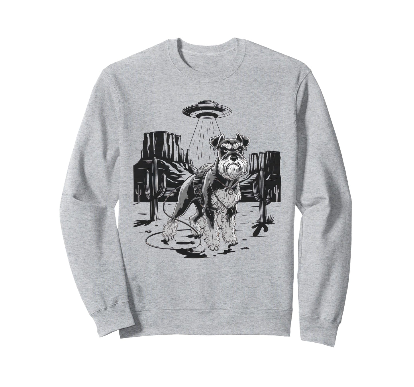 Schnauzer Schnauzer Ufo Western Sweatshirt - Novelty Apparel Unisex - T-Shirt, Sweatshirt, Hoodie